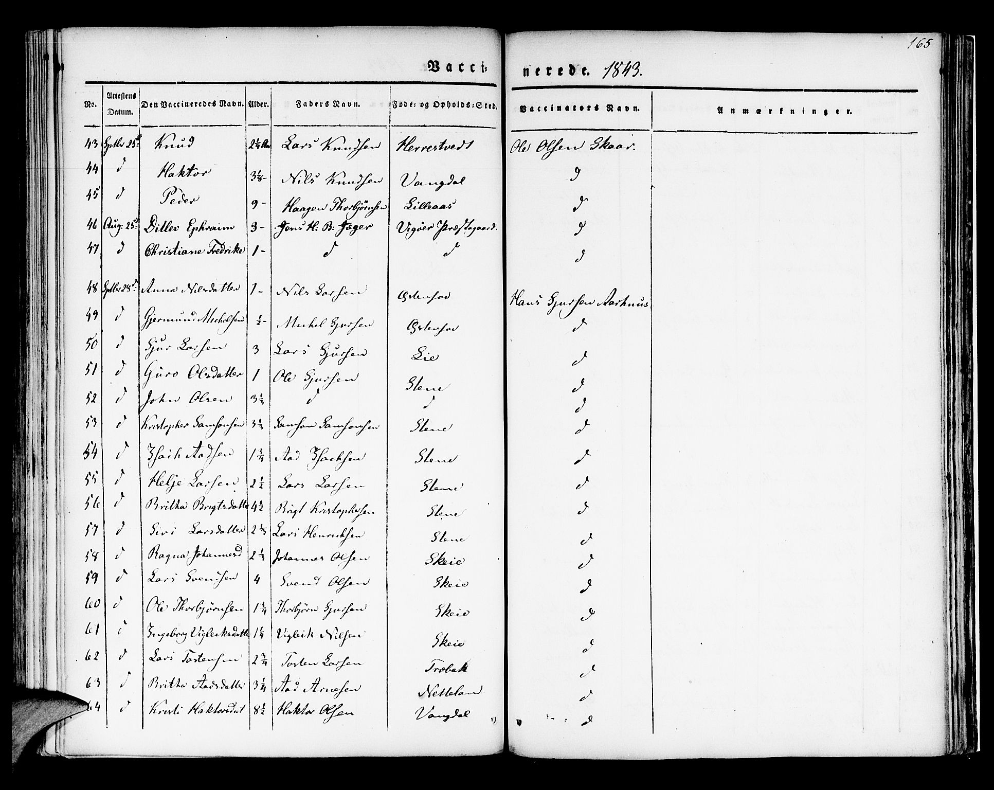 Kvam sokneprestembete, AV/SAB-A-76201/H/Haa: Parish register (official) no. A 7, 1832-1843, p. 165