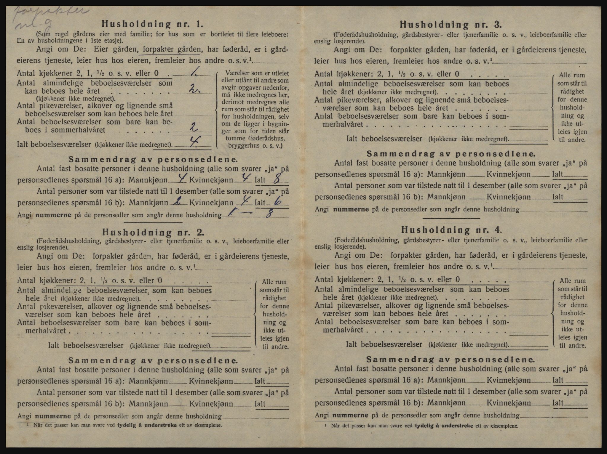 SAT, 1920 census for Meråker, 1920, p. 845