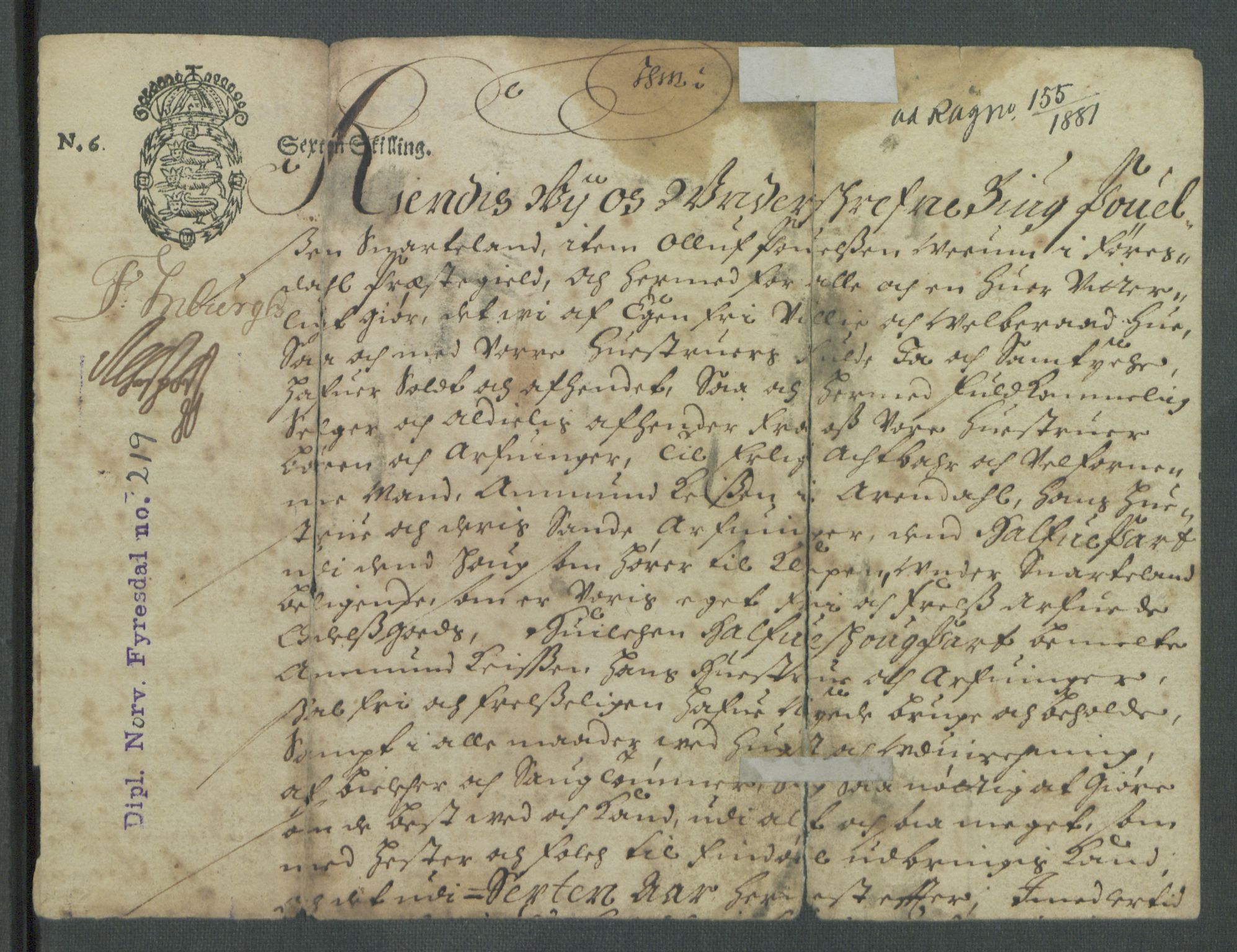 Riksarkivets diplomsamling, AV/RA-EA-5965/F02/L0171: Dokumenter, 1667-1670, p. 286