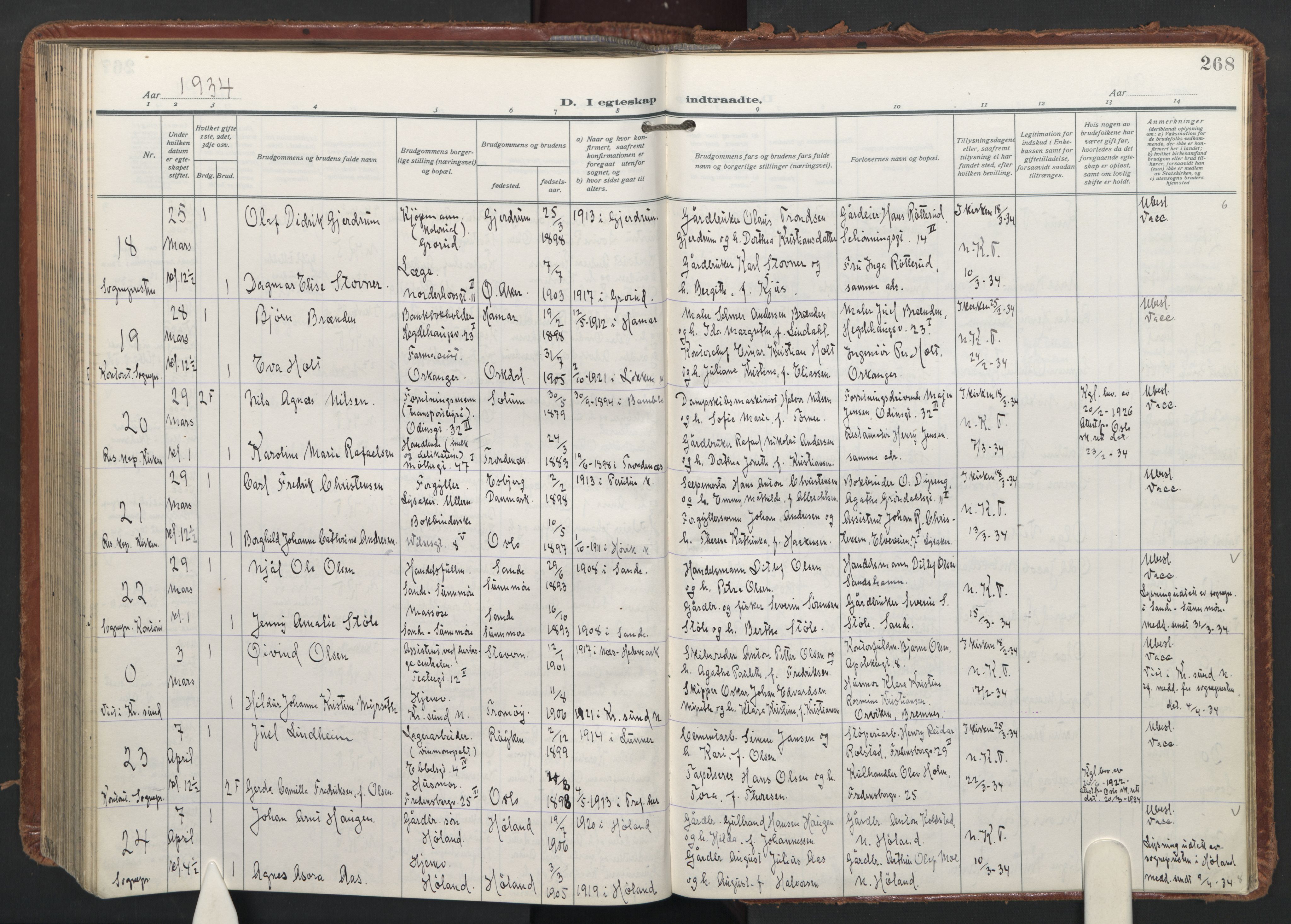 Trefoldighet prestekontor Kirkebøker, AV/SAO-A-10882/F/Fc/L0009: Parish register (official) no. III 9, 1922-1936, p. 268