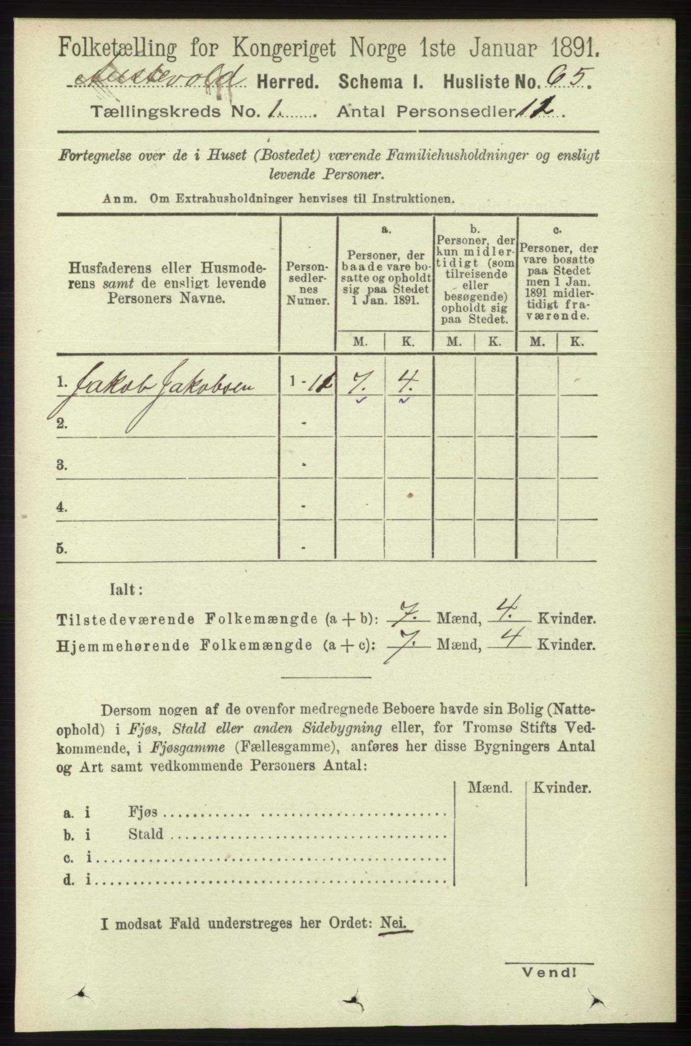 RA, 1891 census for 1244 Austevoll, 1891, p. 82