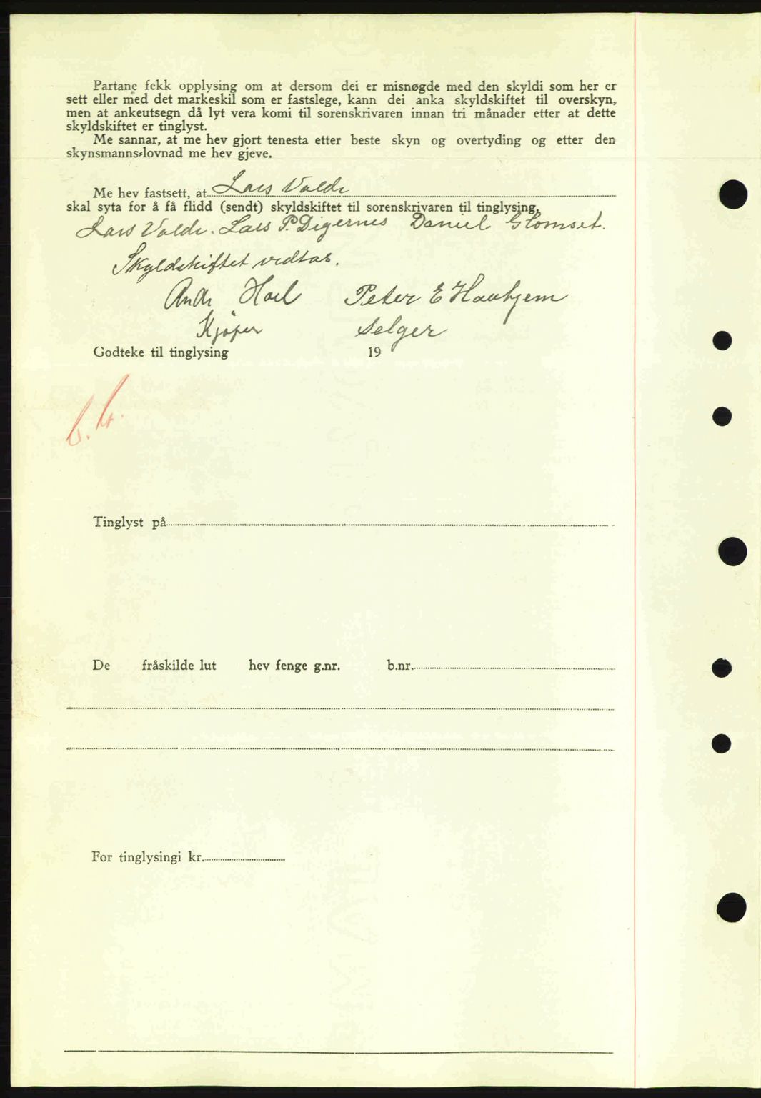 Nordre Sunnmøre sorenskriveri, AV/SAT-A-0006/1/2/2C/2Ca: Mortgage book no. A9, 1940-1940, Diary no: : 1428/1940