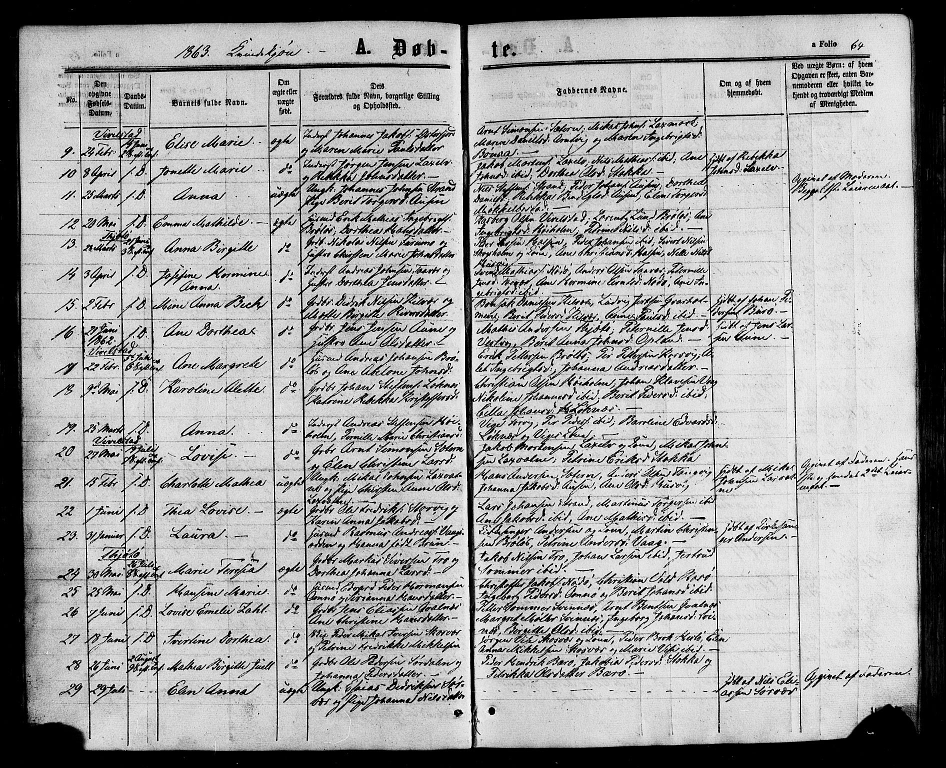 Ministerialprotokoller, klokkerbøker og fødselsregistre - Nordland, AV/SAT-A-1459/817/L0262: Parish register (official) no. 817A03/ 1, 1862-1877, p. 64