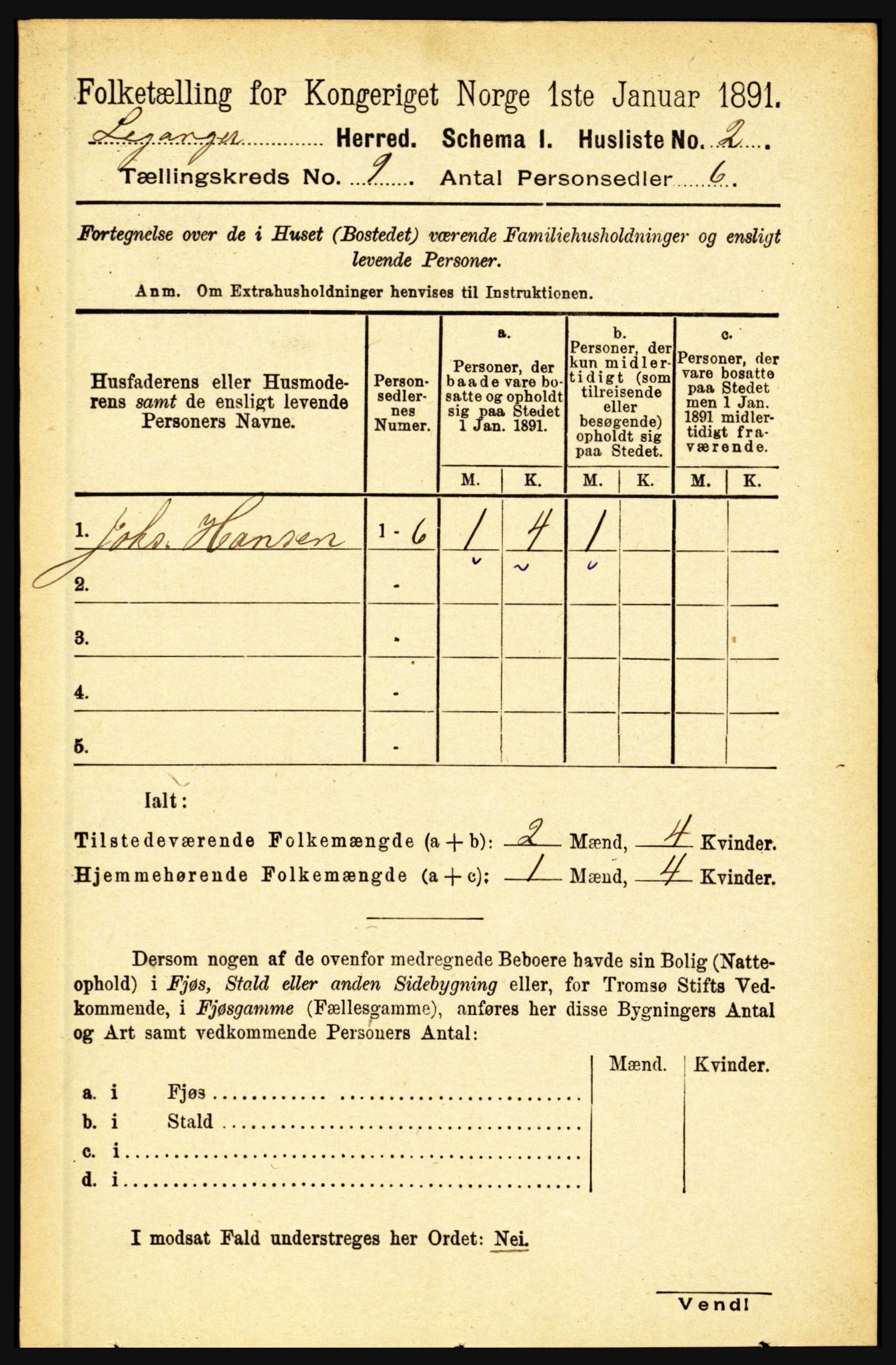 RA, 1891 census for 1419 Leikanger, 1891, p. 1744