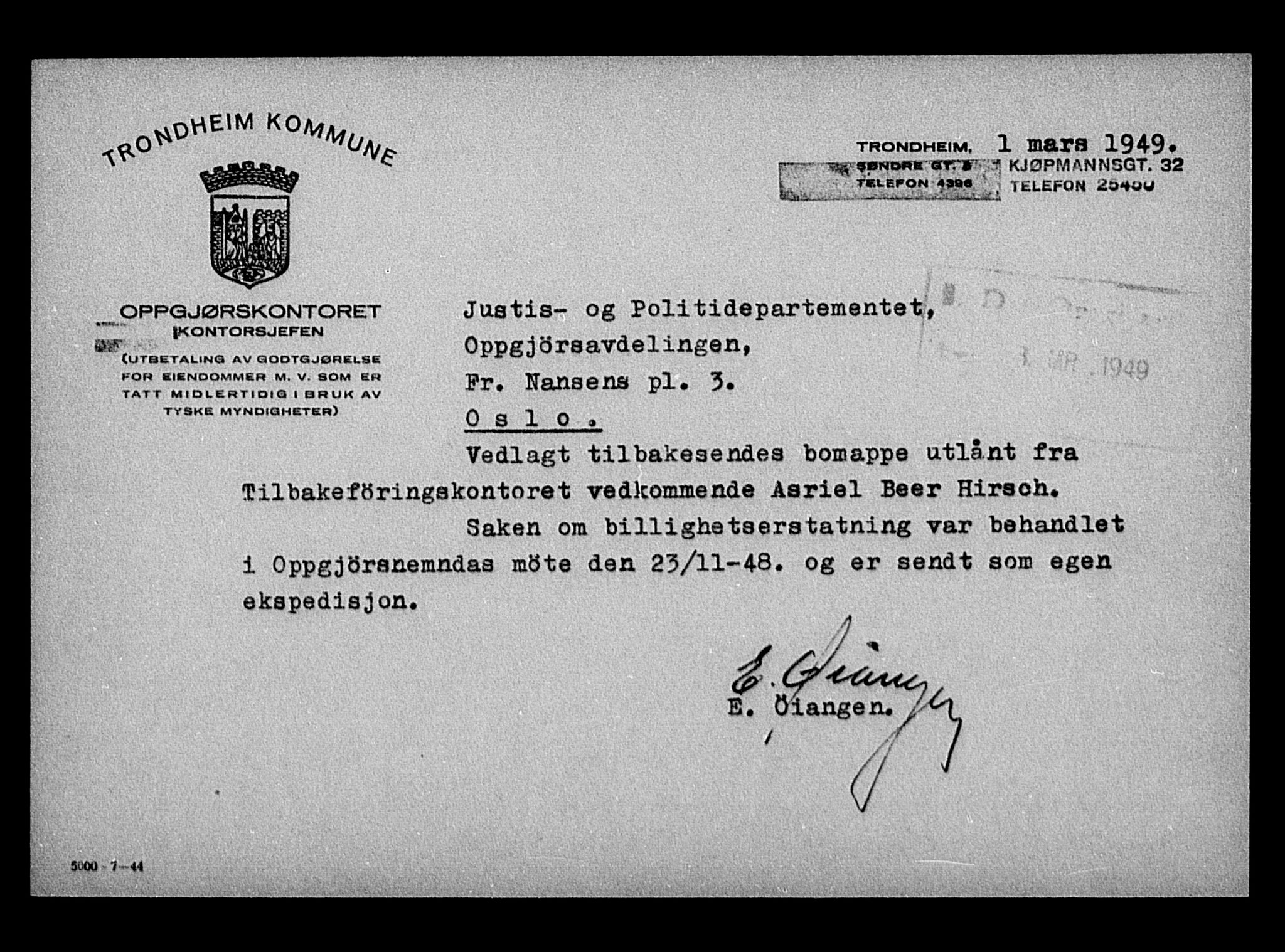 Justisdepartementet, Tilbakeføringskontoret for inndratte formuer, AV/RA-S-1564/H/Hc/Hca/L0896: --, 1945-1947, p. 188