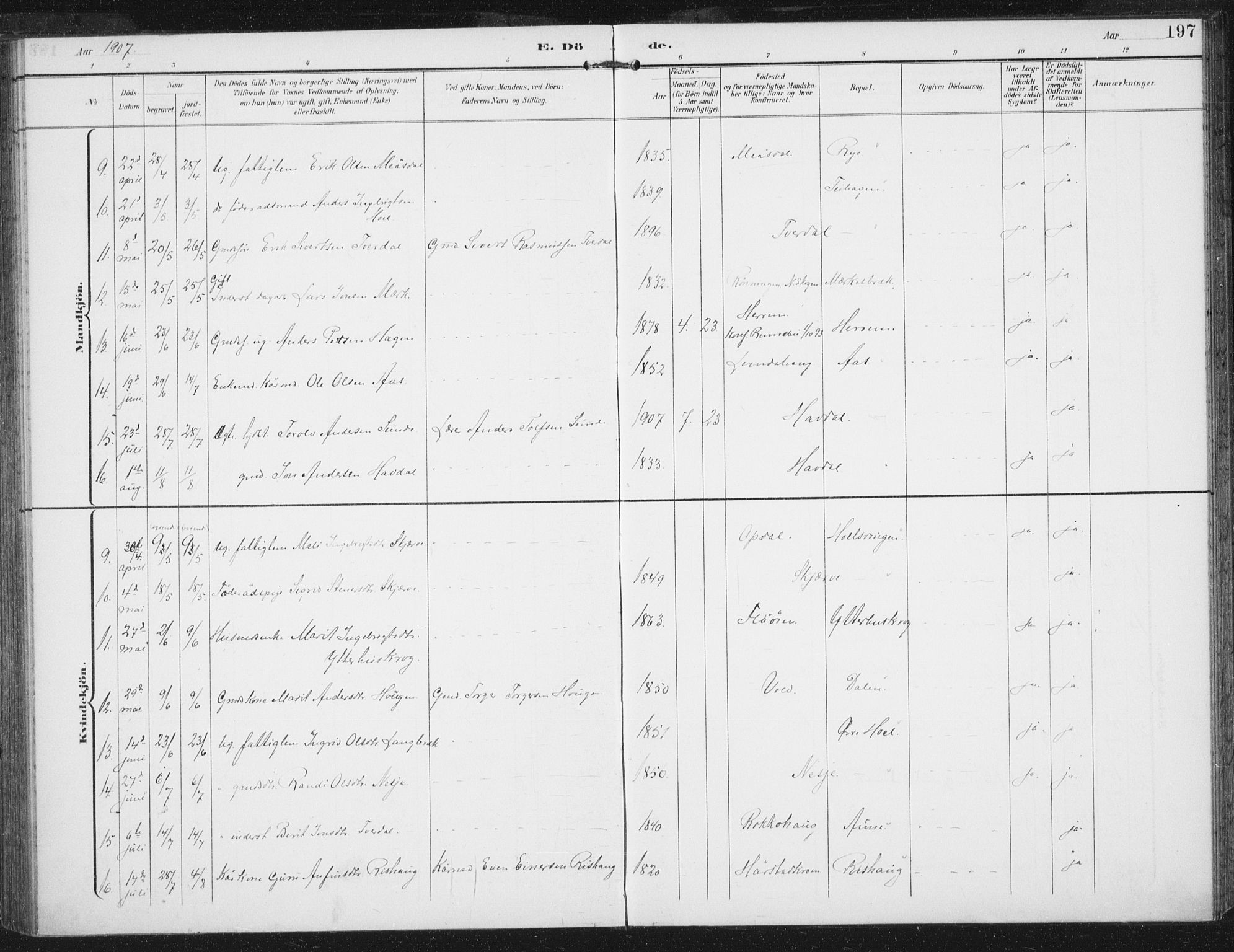 Ministerialprotokoller, klokkerbøker og fødselsregistre - Sør-Trøndelag, SAT/A-1456/674/L0872: Parish register (official) no. 674A04, 1897-1907, p. 197