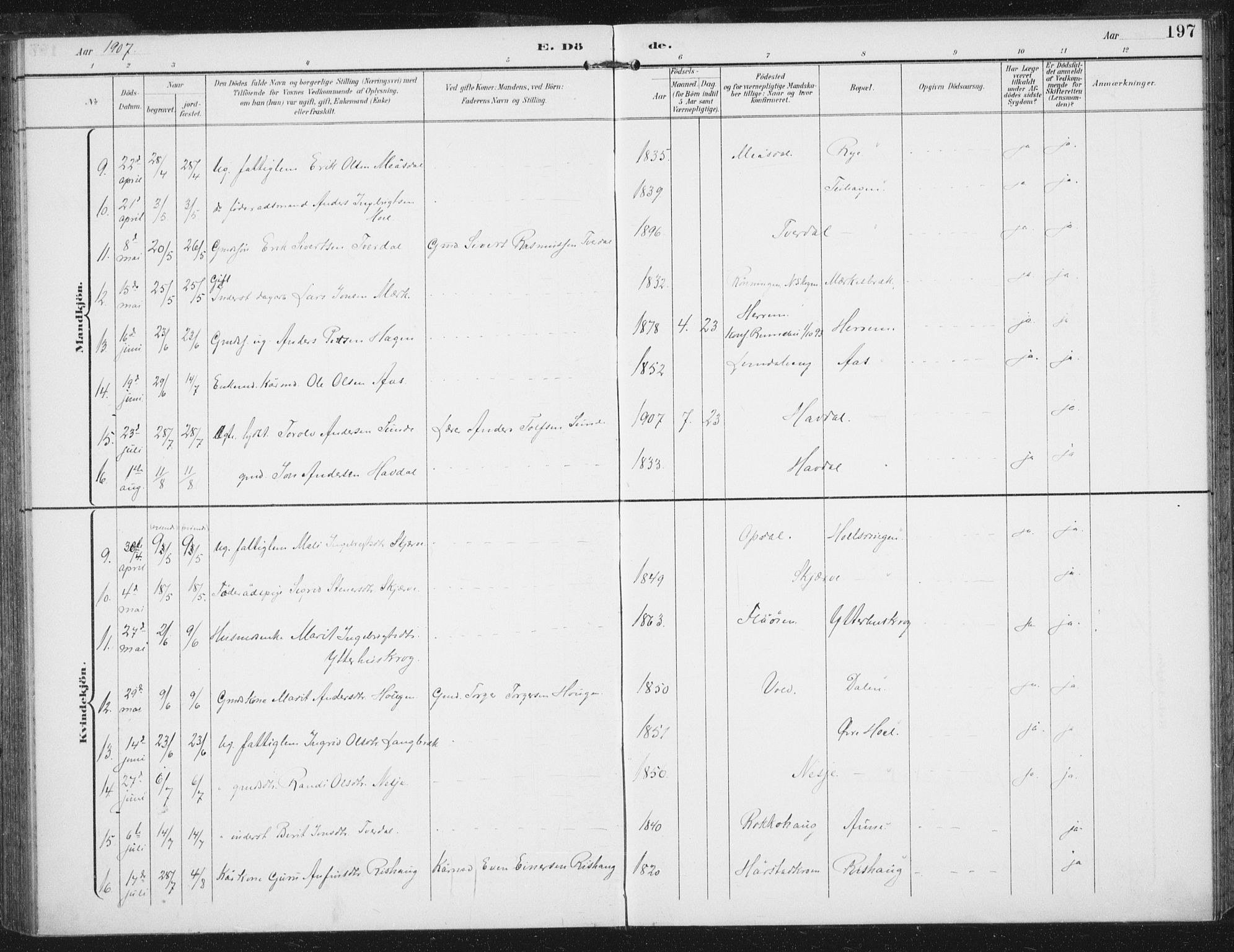 Ministerialprotokoller, klokkerbøker og fødselsregistre - Sør-Trøndelag, AV/SAT-A-1456/674/L0872: Parish register (official) no. 674A04, 1897-1907, p. 197