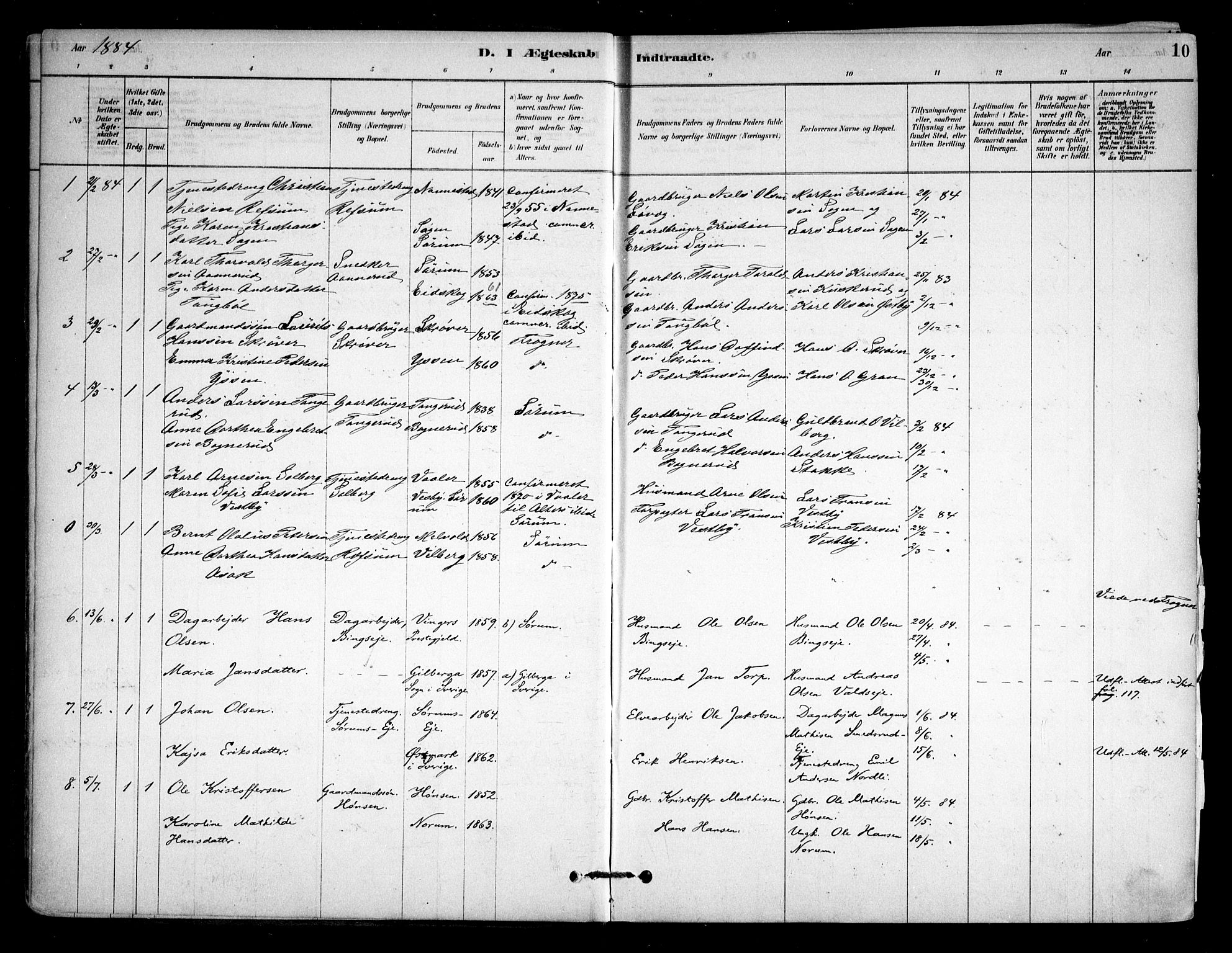 Sørum prestekontor Kirkebøker, SAO/A-10303/F/Fa/L0008: Parish register (official) no. I 8, 1878-1914, p. 10