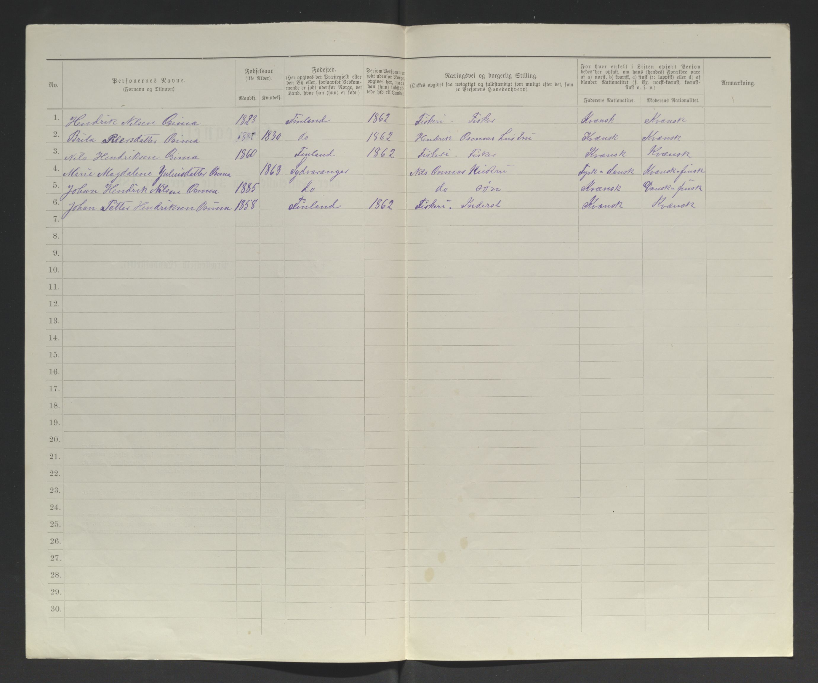 SATØ, 1885 census for 2030 Sør-Varanger, 1885, p. 105b