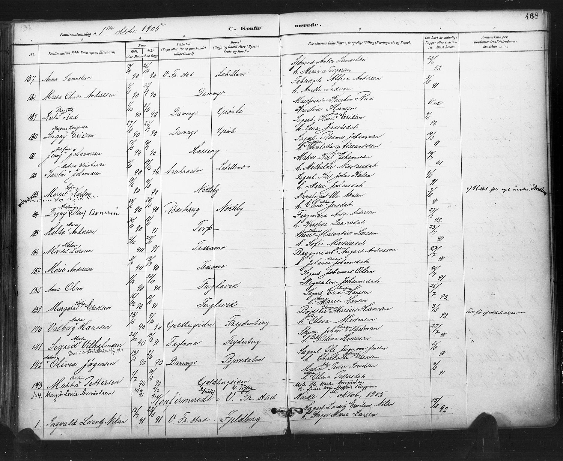 Glemmen prestekontor Kirkebøker, SAO/A-10908/F/Fa/L0013: Parish register (official) no. 13, 1892-1907, p. 468