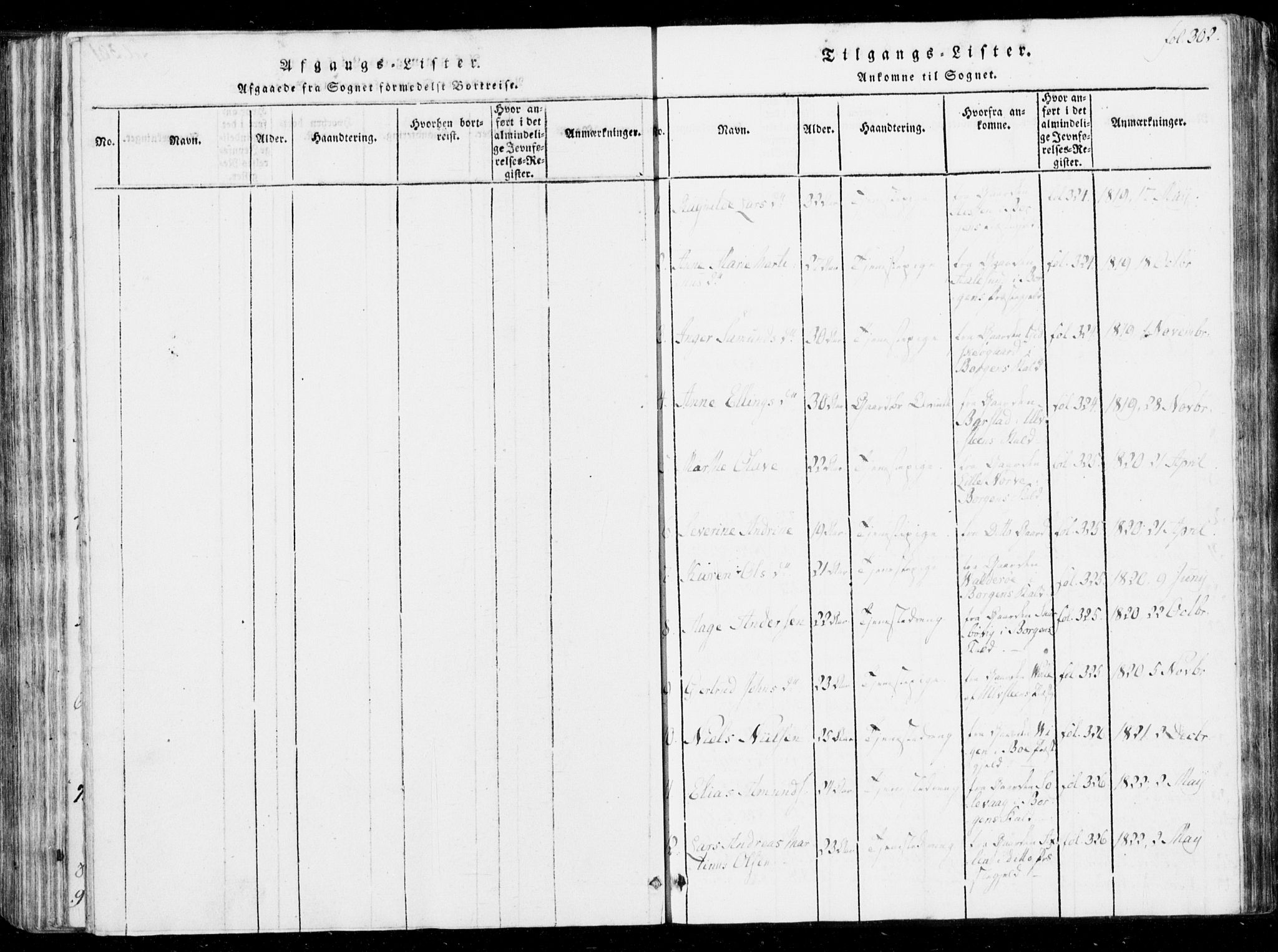 Ministerialprotokoller, klokkerbøker og fødselsregistre - Møre og Romsdal, SAT/A-1454/537/L0517: Parish register (official) no. 537A01, 1818-1862, p. 302