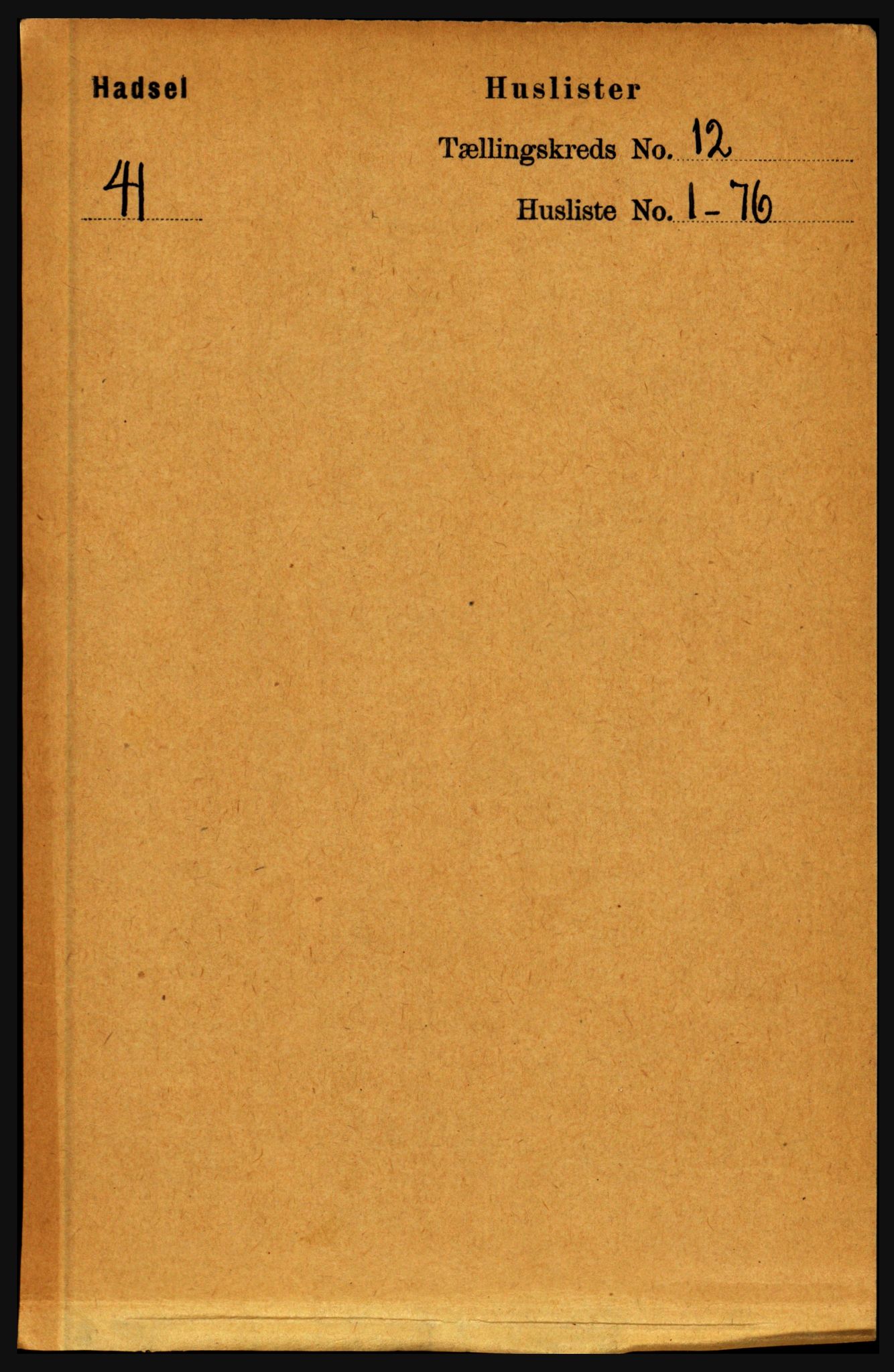RA, 1891 census for 1866 Hadsel, 1891, p. 5214