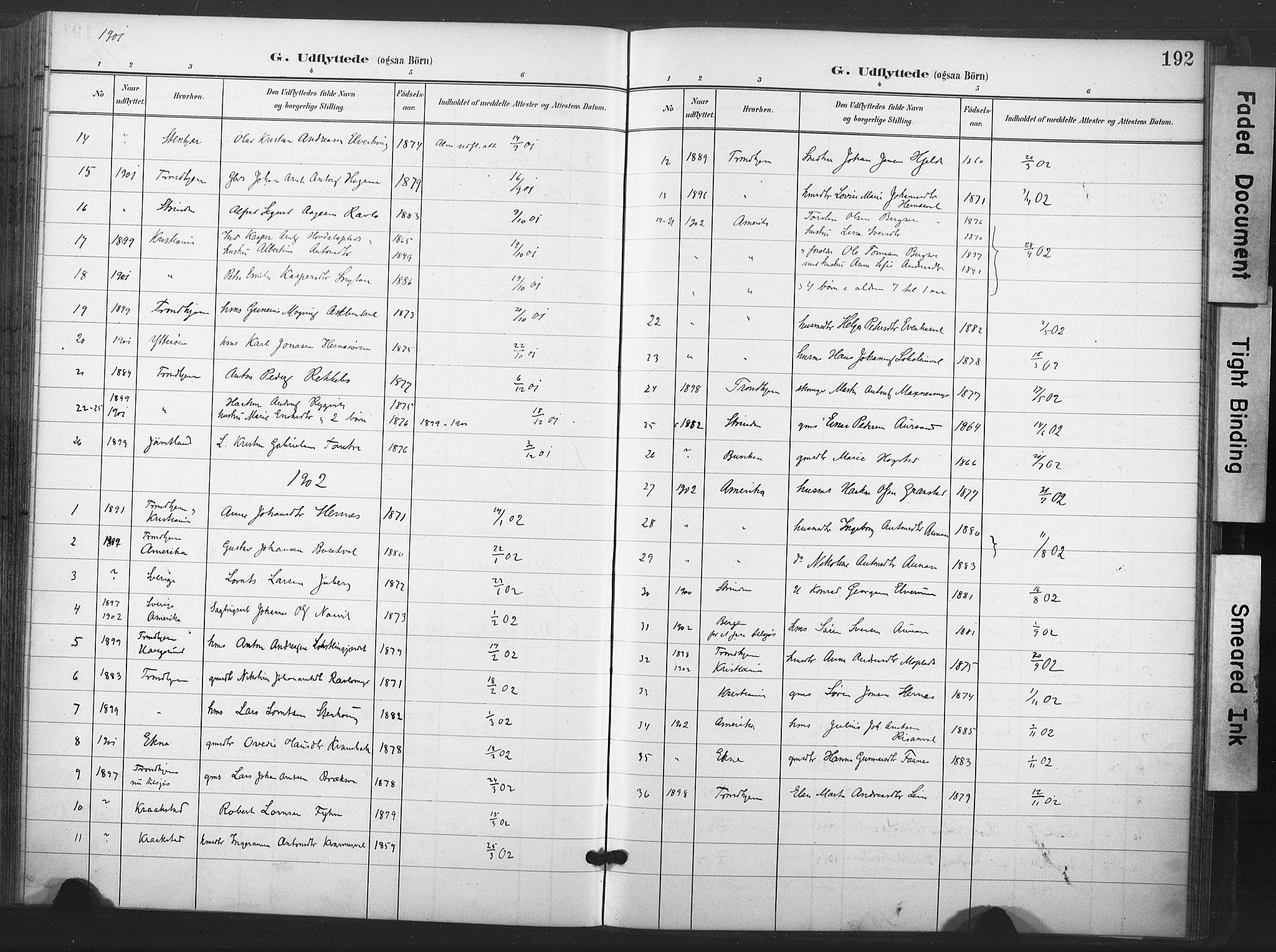 Ministerialprotokoller, klokkerbøker og fødselsregistre - Nord-Trøndelag, SAT/A-1458/713/L0122: Parish register (official) no. 713A11, 1899-1910, p. 192