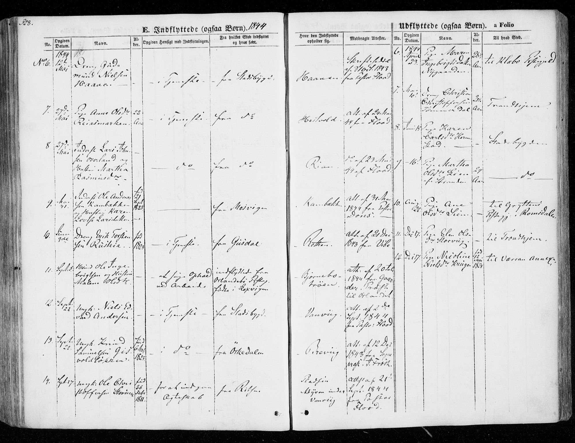 Ministerialprotokoller, klokkerbøker og fødselsregistre - Nord-Trøndelag, SAT/A-1458/701/L0007: Parish register (official) no. 701A07 /1, 1842-1854, p. 328