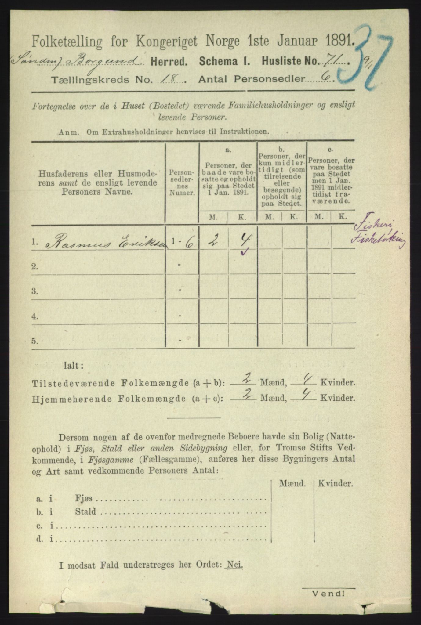 RA, 1891 census for 1531 Borgund, 1891, p. 5485