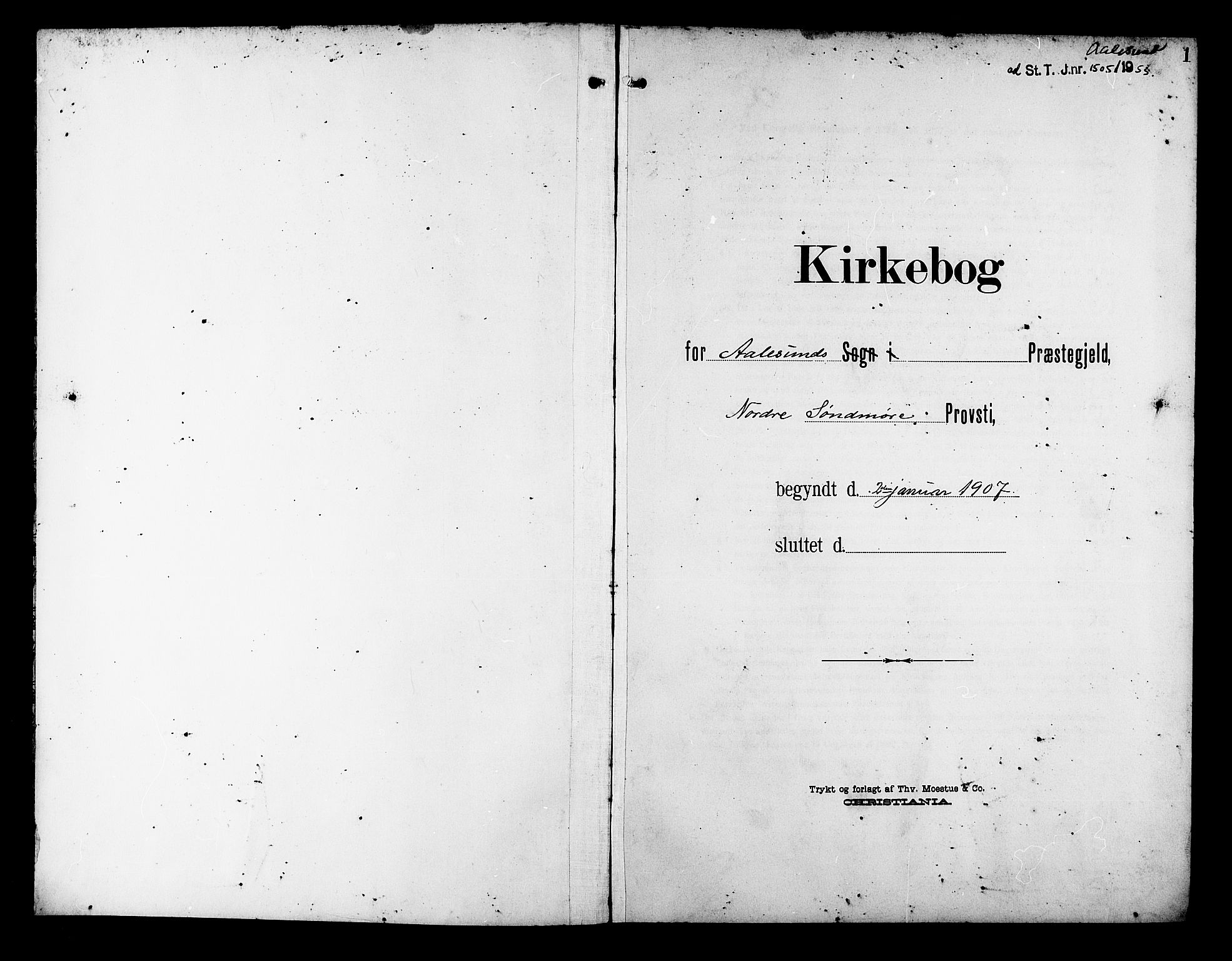 Ministerialprotokoller, klokkerbøker og fødselsregistre - Møre og Romsdal, SAT/A-1454/529/L0470: Parish register (copy) no. 529C07, 1907-1917, p. 1