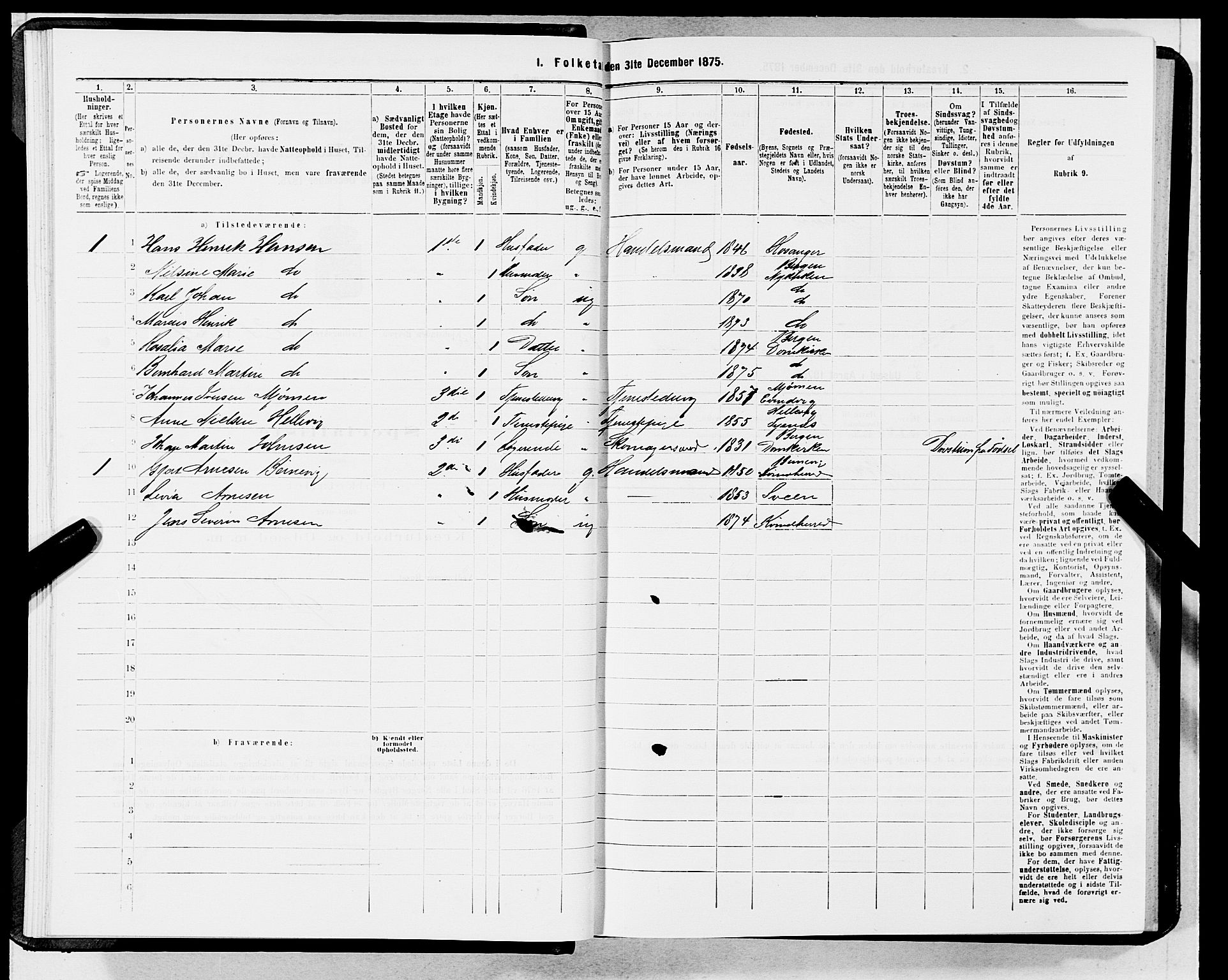 SAB, 1875 census for 1301 Bergen, 1875, p. 1578