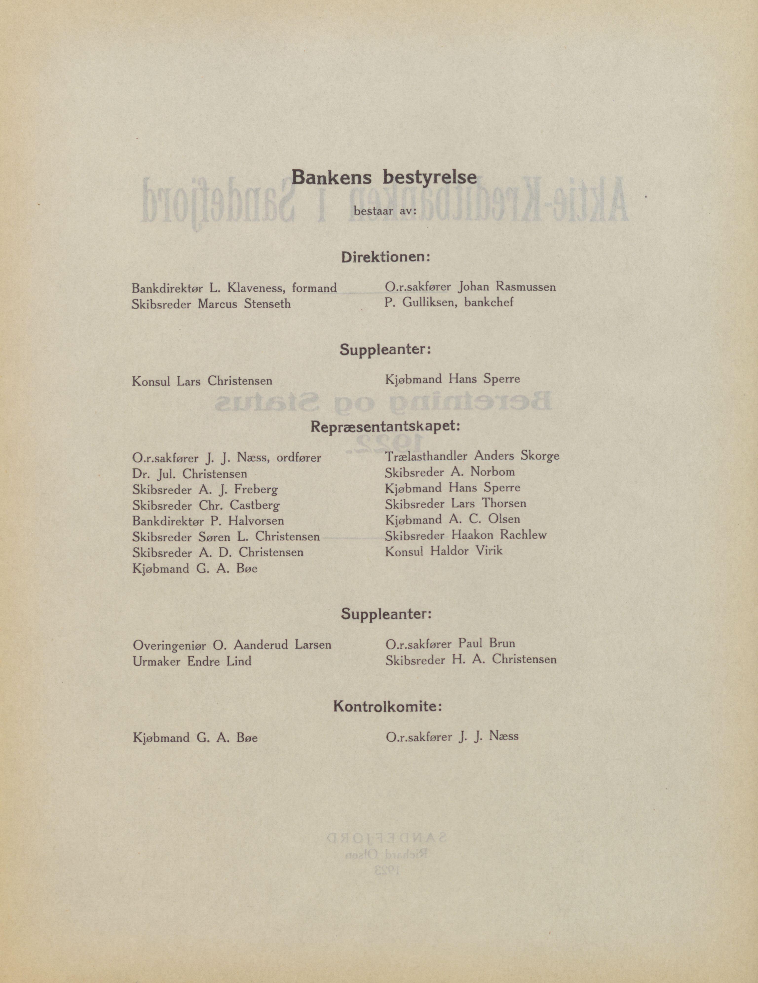 Privatbanken i Sandefjord AS, VEMU/ARS-A-1256/X/L0001: Årsberetninger, 1912-1929, p. 79