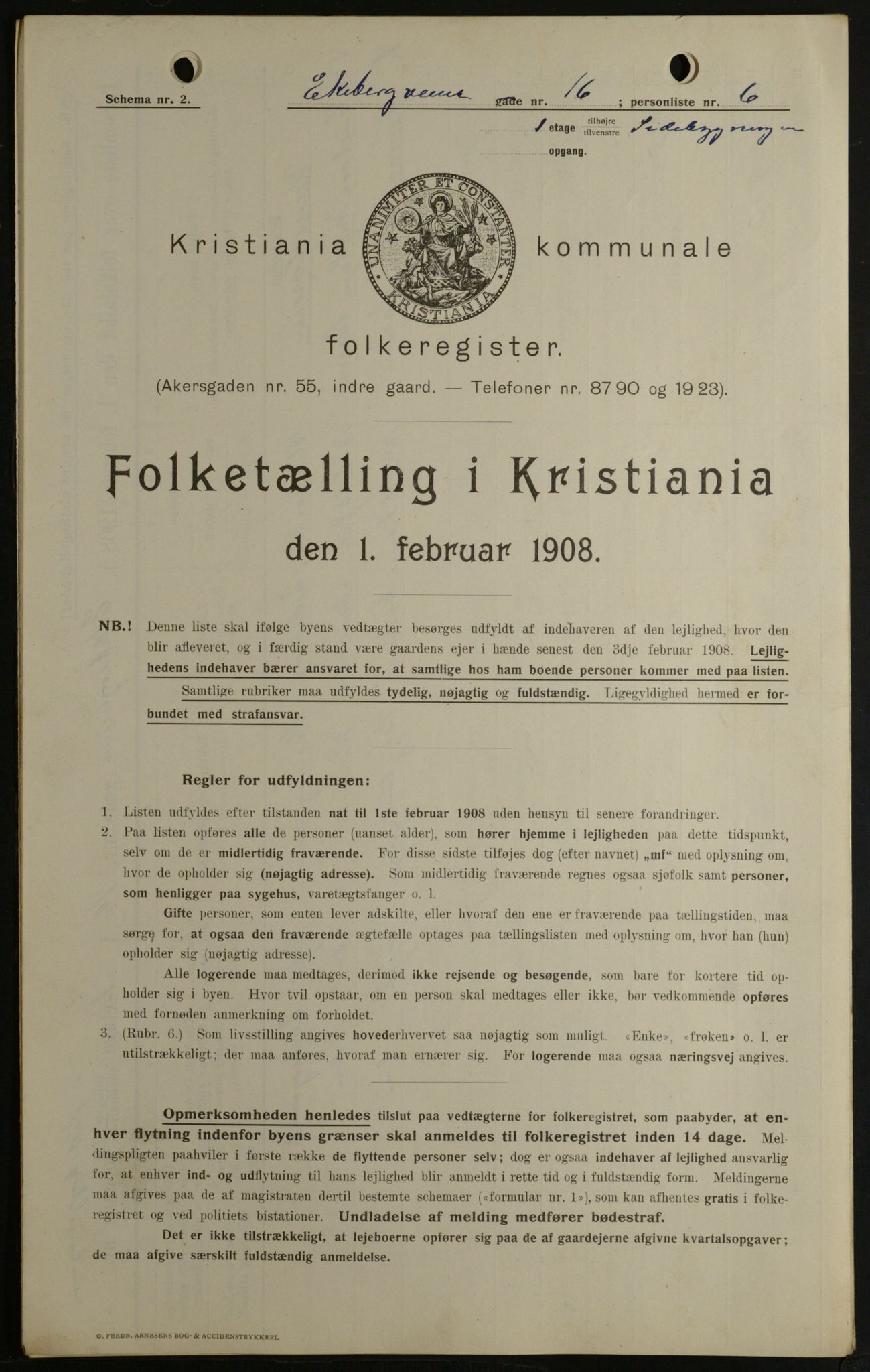 OBA, Municipal Census 1908 for Kristiania, 1908, p. 18529