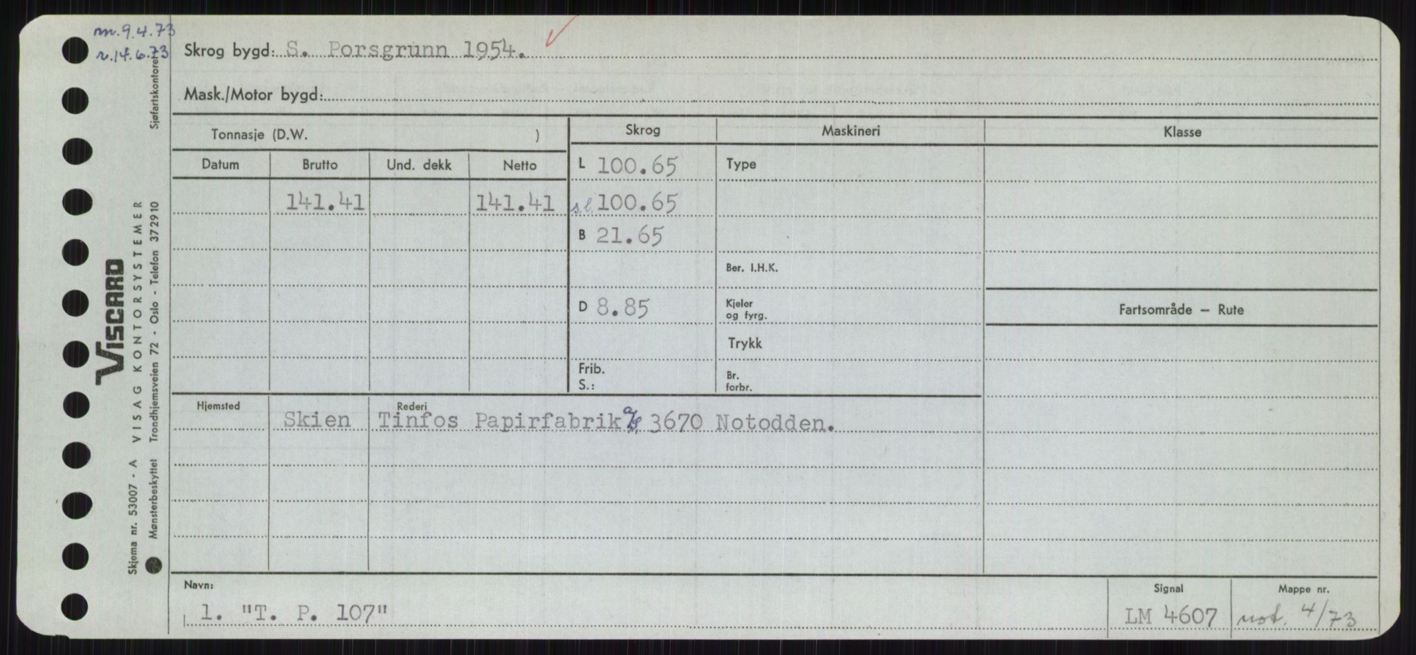 Sjøfartsdirektoratet med forløpere, Skipsmålingen, AV/RA-S-1627/H/Hc/L0001: Lektere, A-Y, p. 449