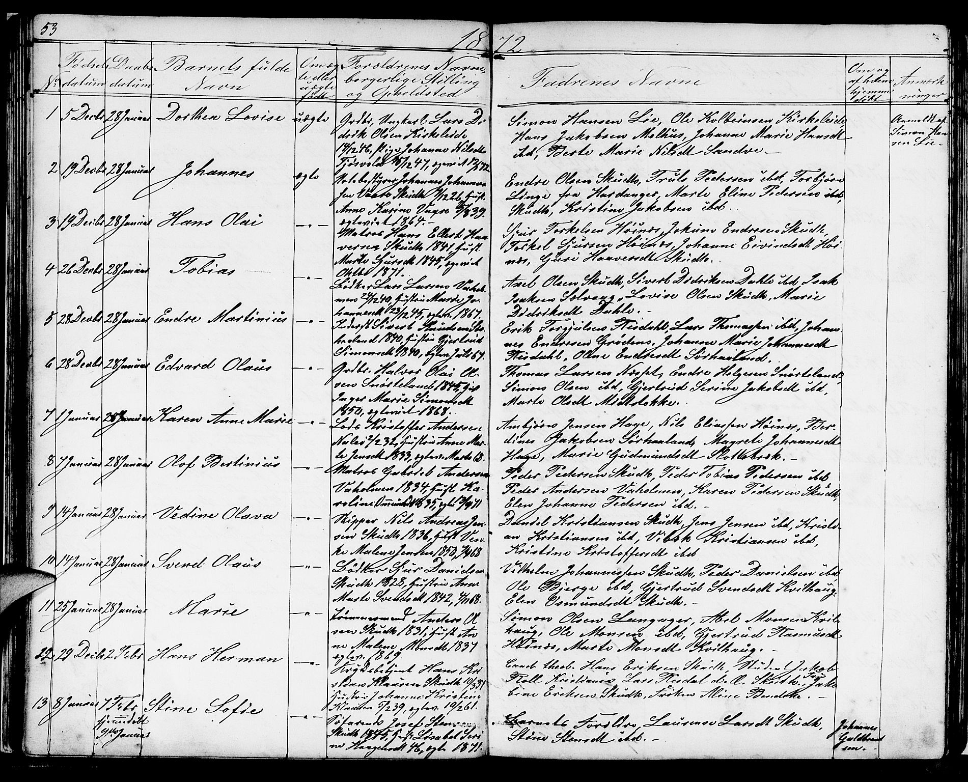 Skudenes sokneprestkontor, SAST/A -101849/H/Ha/Hab/L0004: Parish register (copy) no. B 4, 1865-1884, p. 53