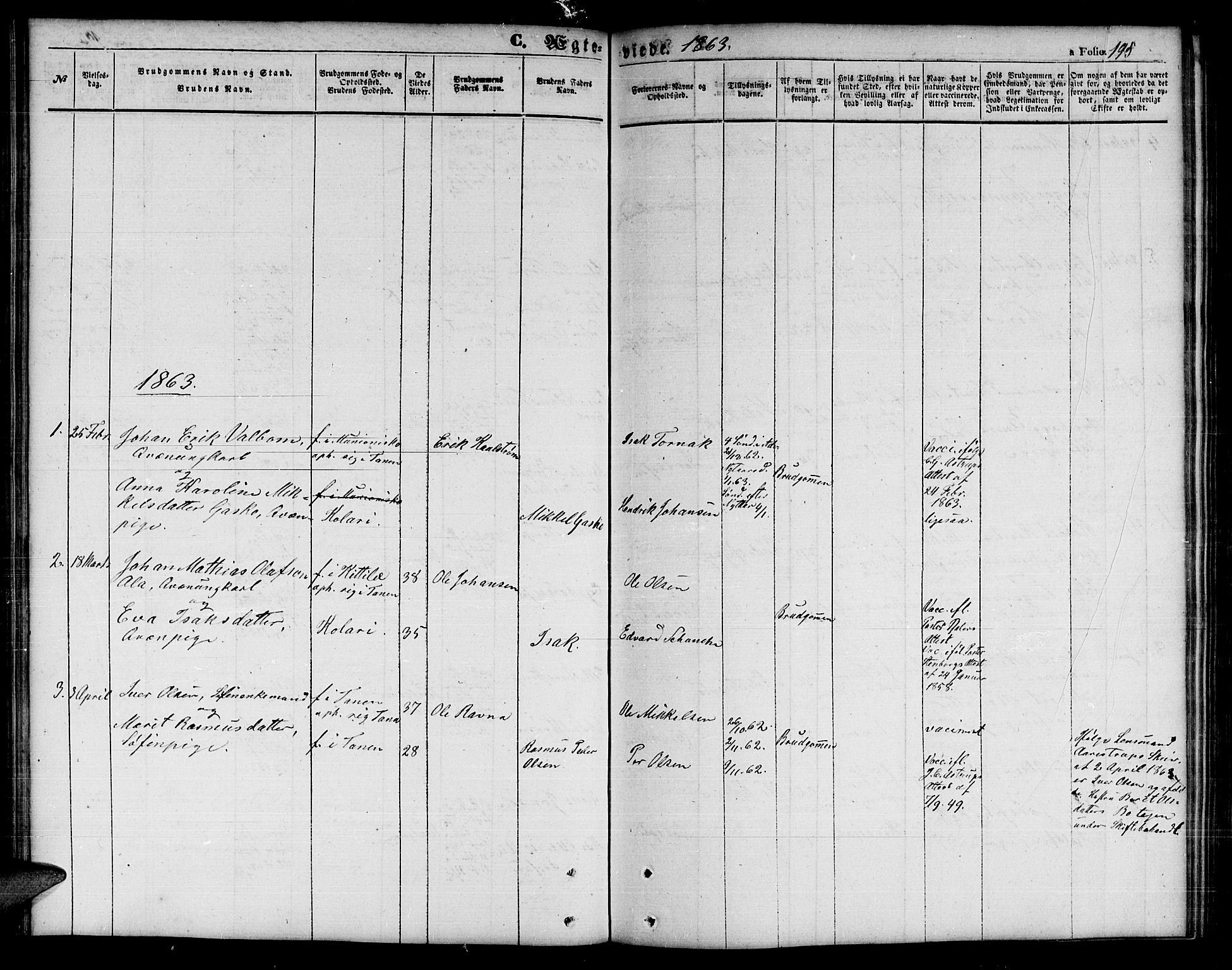 Tana sokneprestkontor, SATØ/S-1334/H/Hb/L0001klokker: Parish register (copy) no. 1 /1, 1853-1867, p. 195