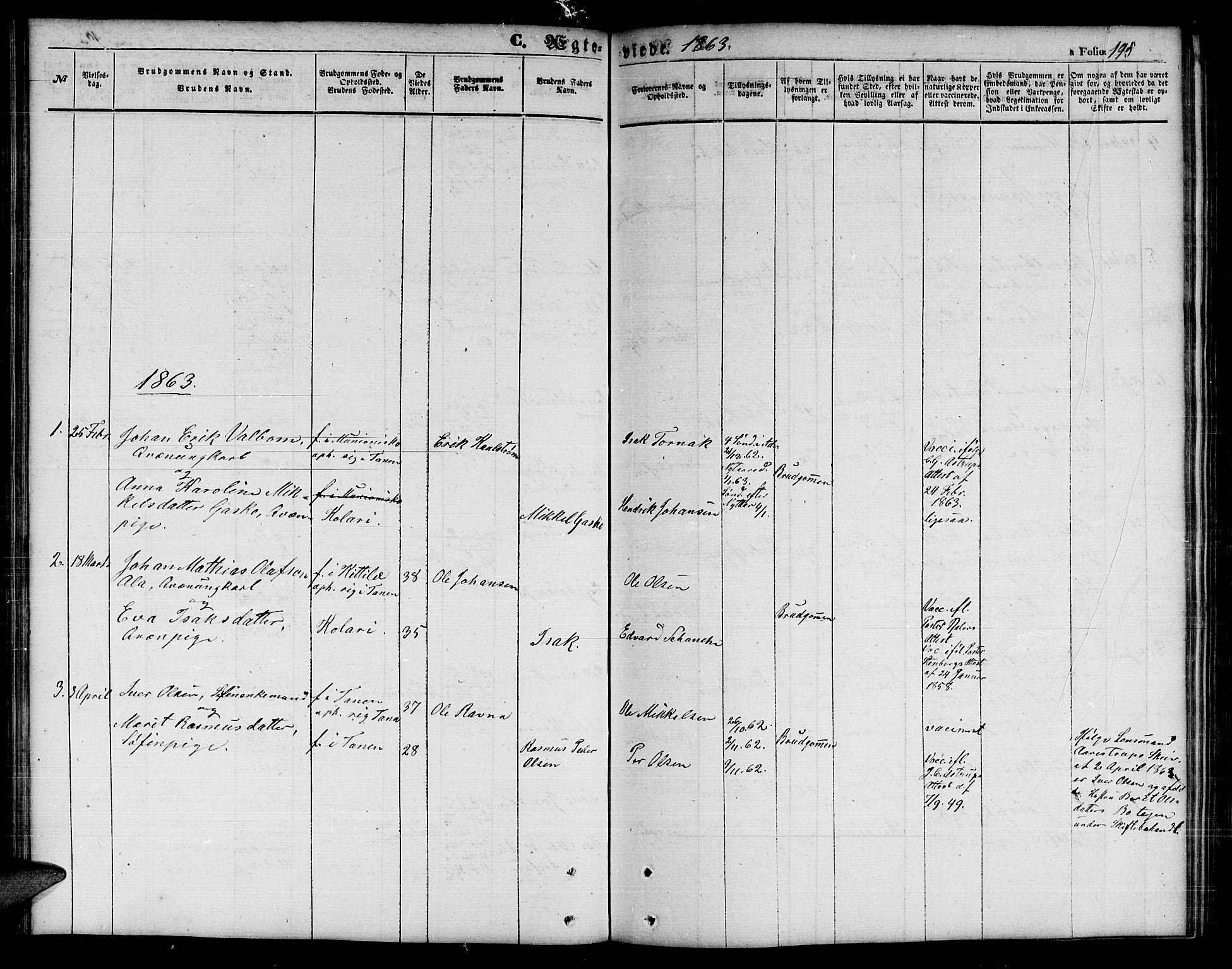 Tana sokneprestkontor, AV/SATØ-S-1334/H/Hb/L0001klokker: Parish register (copy) no. 1 /1, 1853-1867, p. 195