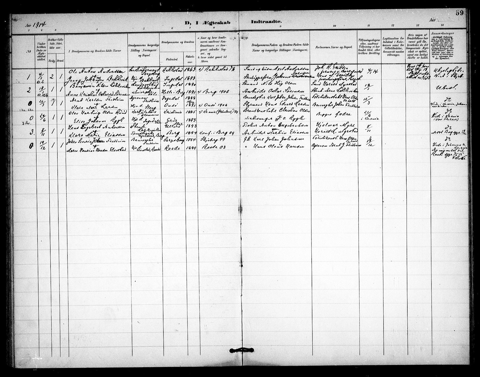 Skjeberg prestekontor Kirkebøker, SAO/A-10923/F/Fc/L0002: Parish register (official) no. III 2, 1898-1915, p. 59