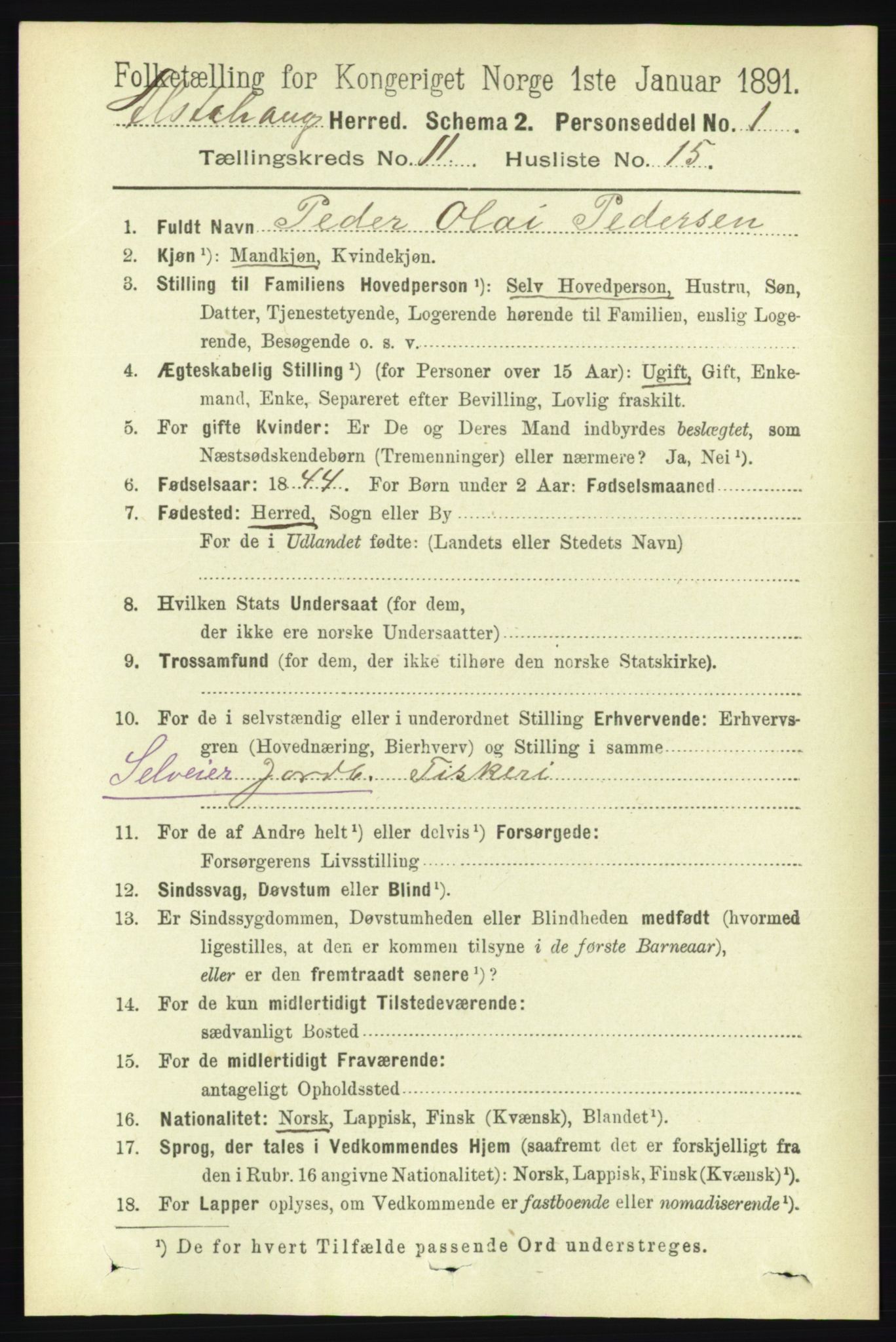 RA, 1891 census for 1820 Alstahaug, 1891, p. 3958