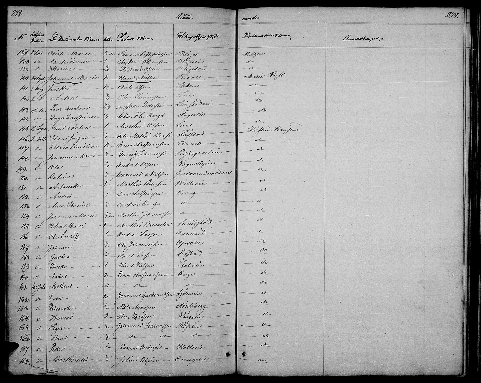 Østre Toten prestekontor, AV/SAH-PREST-104/H/Ha/Hab/L0002: Parish register (copy) no. 2, 1840-1847, p. 279