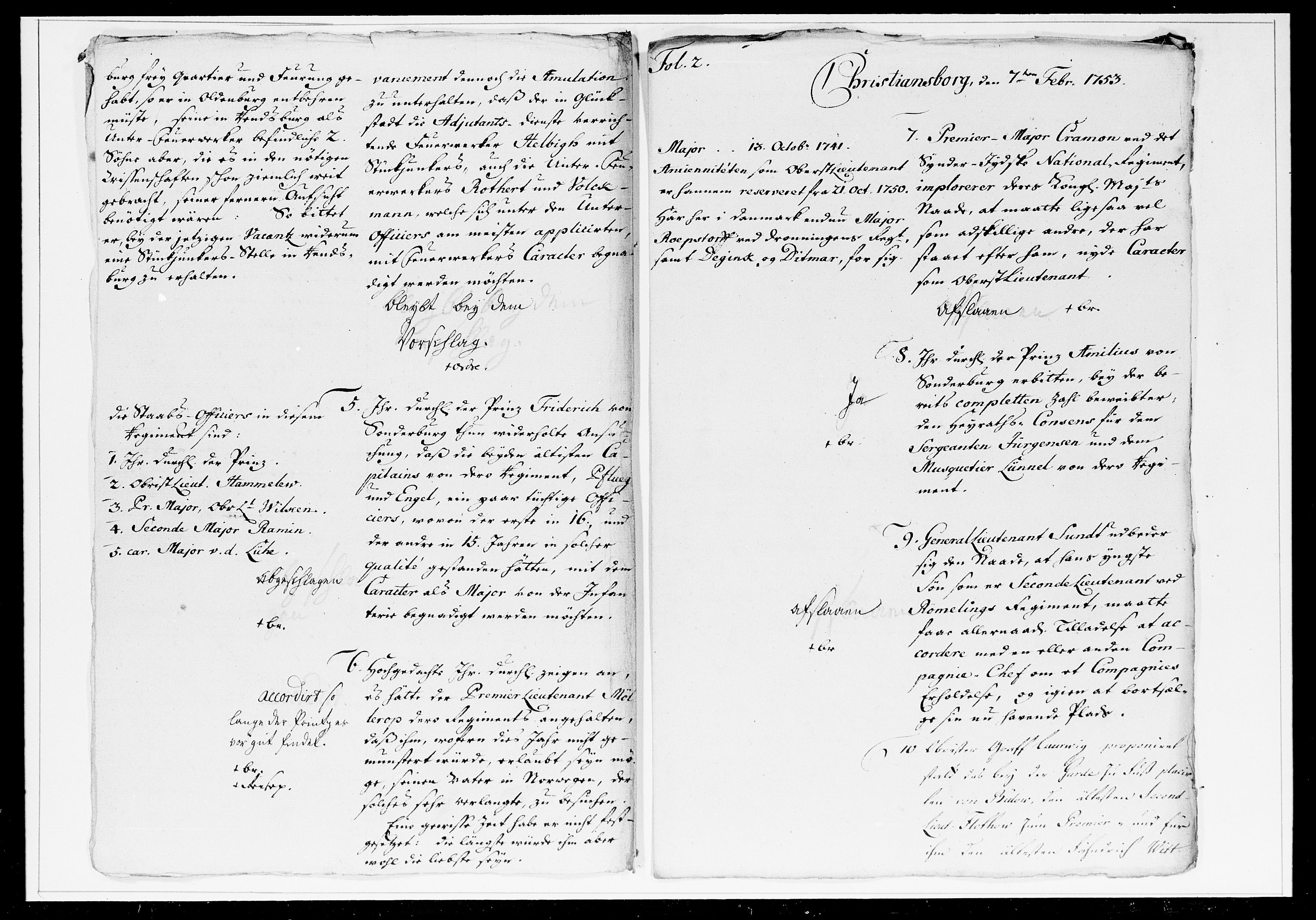 Krigskollegiet, Krigskancelliet, DRA/A-0006/-/1241-1247: Refererede sager, 1753, p. 33