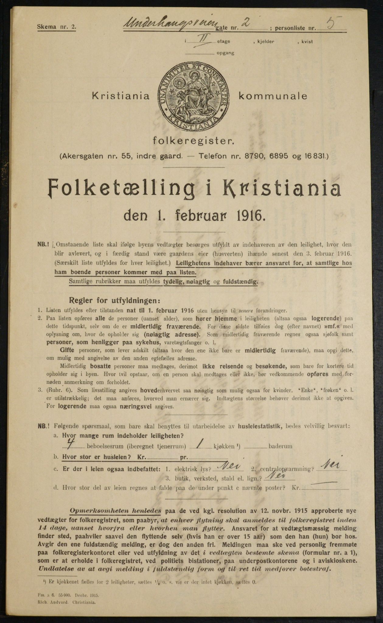 OBA, Municipal Census 1916 for Kristiania, 1916, p. 123503