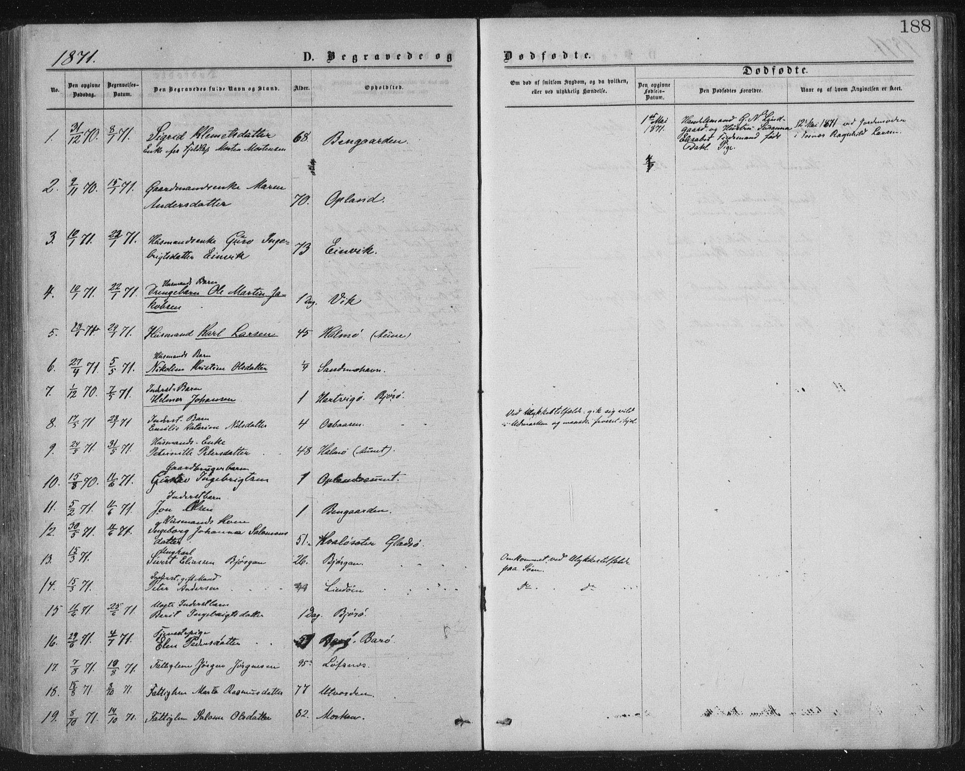 Ministerialprotokoller, klokkerbøker og fødselsregistre - Nord-Trøndelag, SAT/A-1458/771/L0596: Parish register (official) no. 771A03, 1870-1884, p. 188