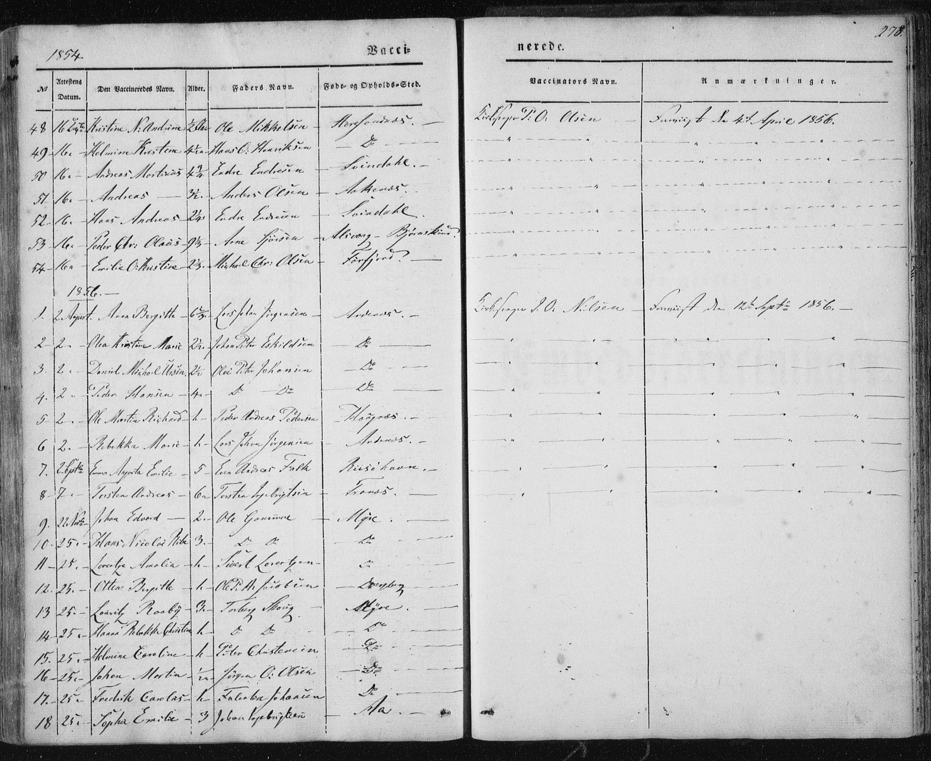 Ministerialprotokoller, klokkerbøker og fødselsregistre - Nordland, SAT/A-1459/897/L1396: Parish register (official) no. 897A04, 1842-1866, p. 278