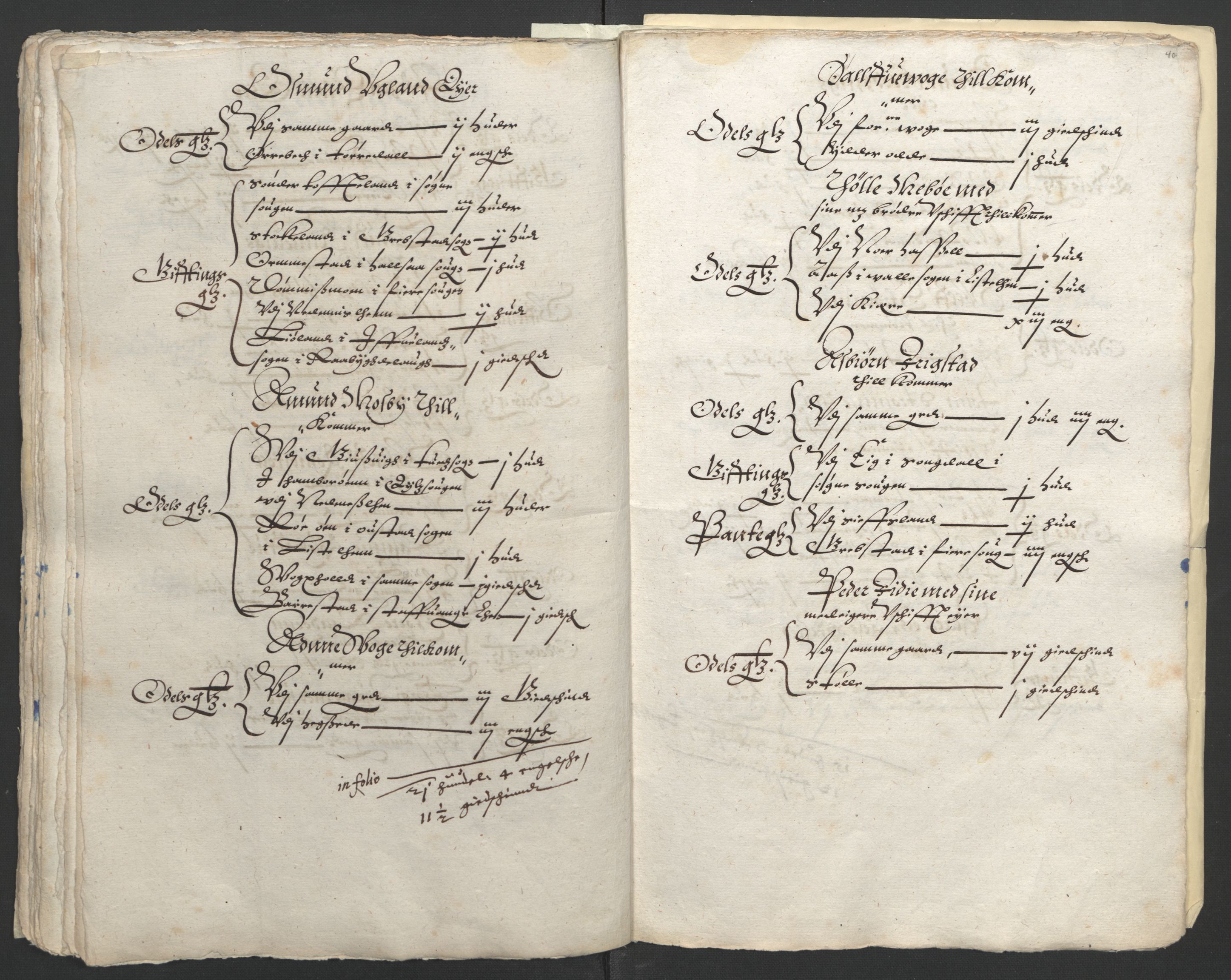 Stattholderembetet 1572-1771, AV/RA-EA-2870/Ek/L0010/0001: Jordebøker til utlikning av rosstjeneste 1624-1626: / Odelsjordebøker for Agdesiden len, 1624, p. 136