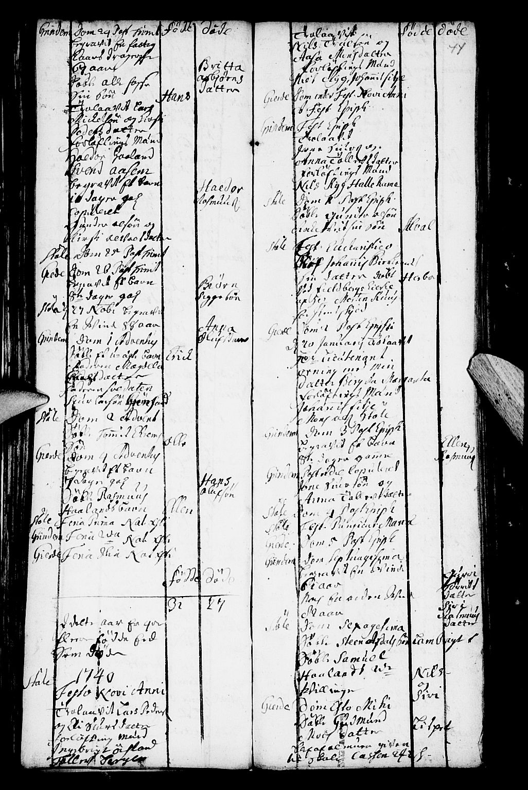 Etne sokneprestembete, AV/SAB-A-75001/H/Haa: Parish register (official) no. A 2, 1725-1755, p. 44