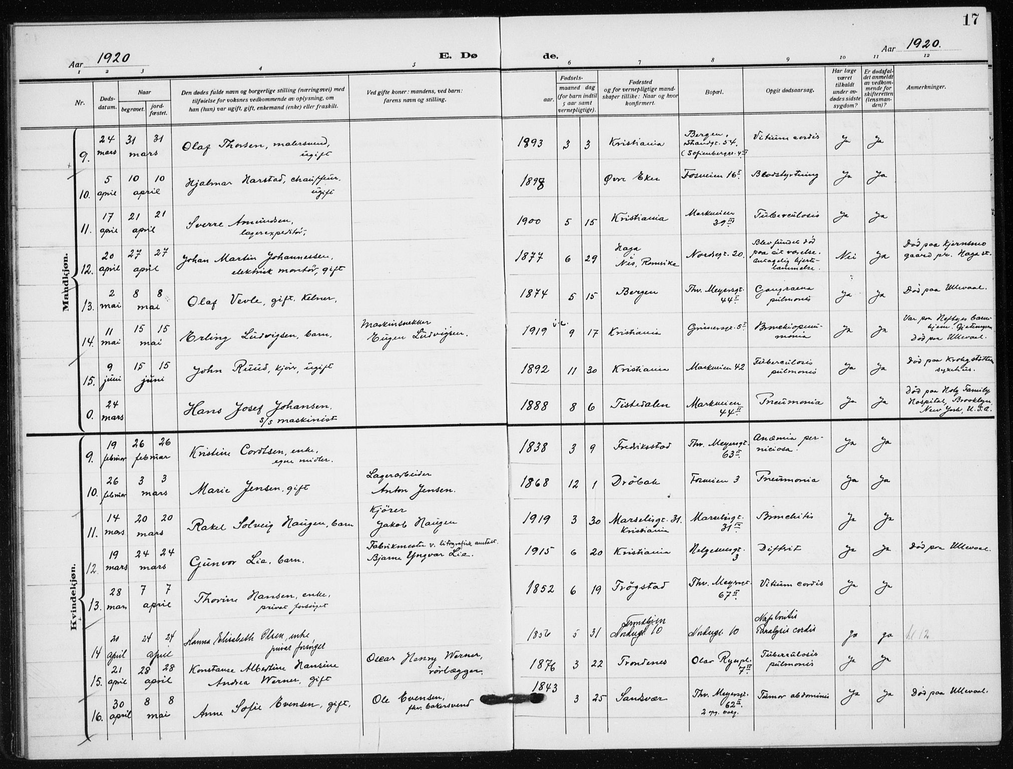 Hauge prestekontor Kirkebøker, AV/SAO-A-10849/F/Fa/L0005: Parish register (official) no. 5, 1917-1938, p. 17