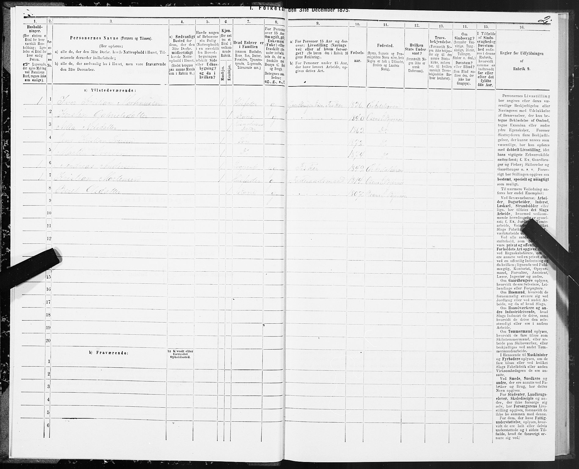 SAT, 1875 census for 1632P Bjørnør, 1875, p. 2002