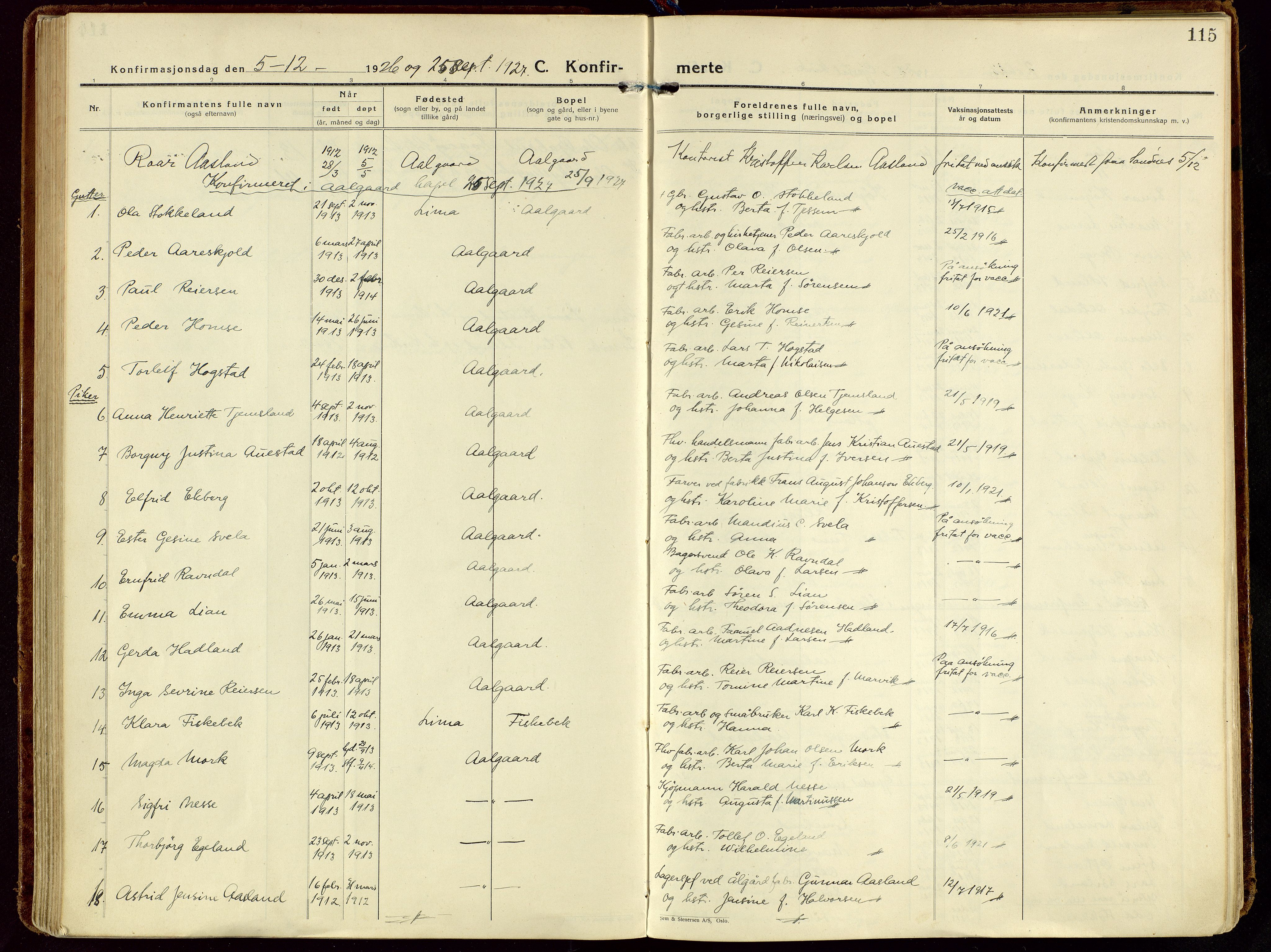 Gjesdal sokneprestkontor, AV/SAST-A-101796/003/O/L0001: Parish register (official) no. A 1, 1925-1949, p. 115