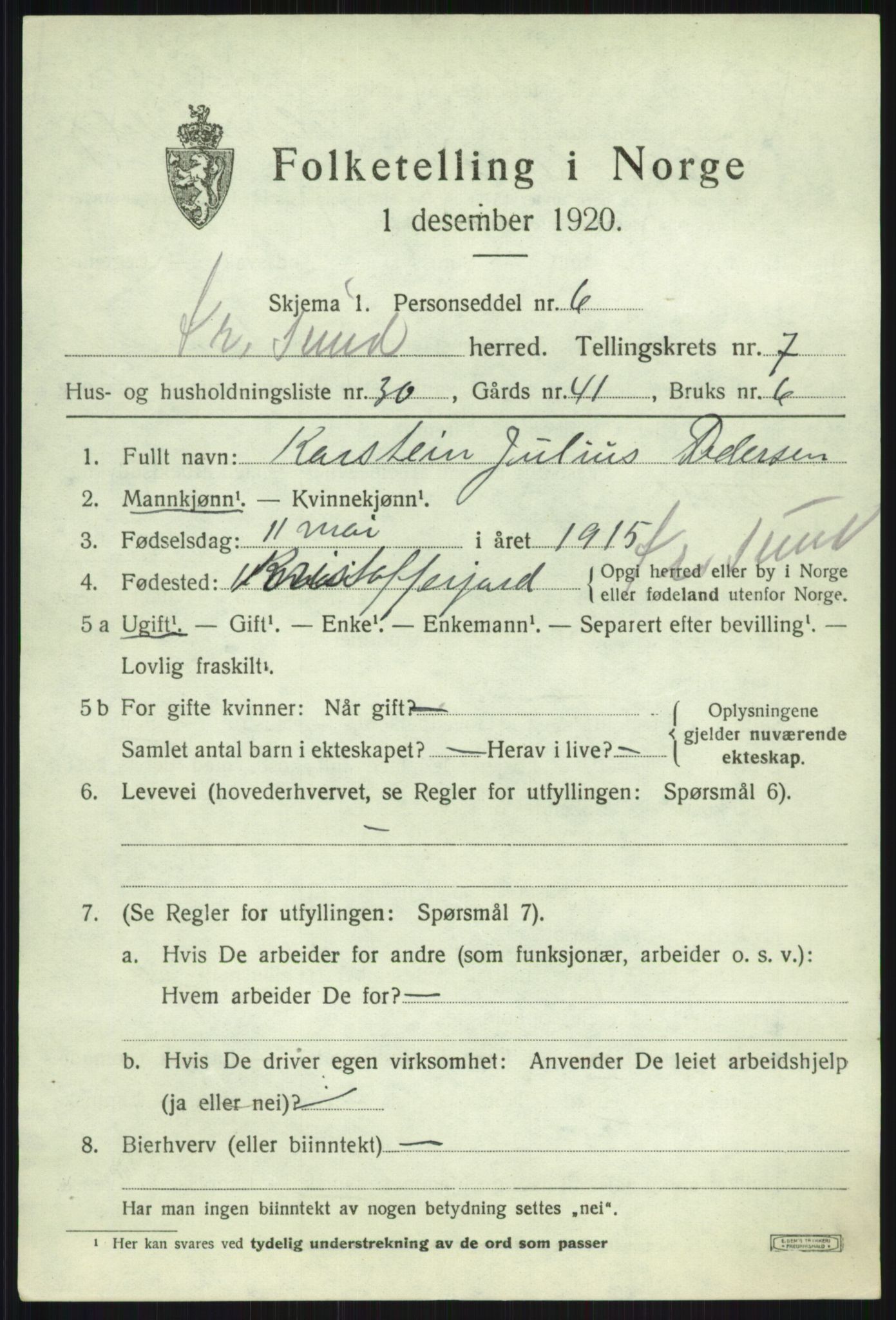 SATØ, 1920 census for Tromsøysund, 1920, p. 6228