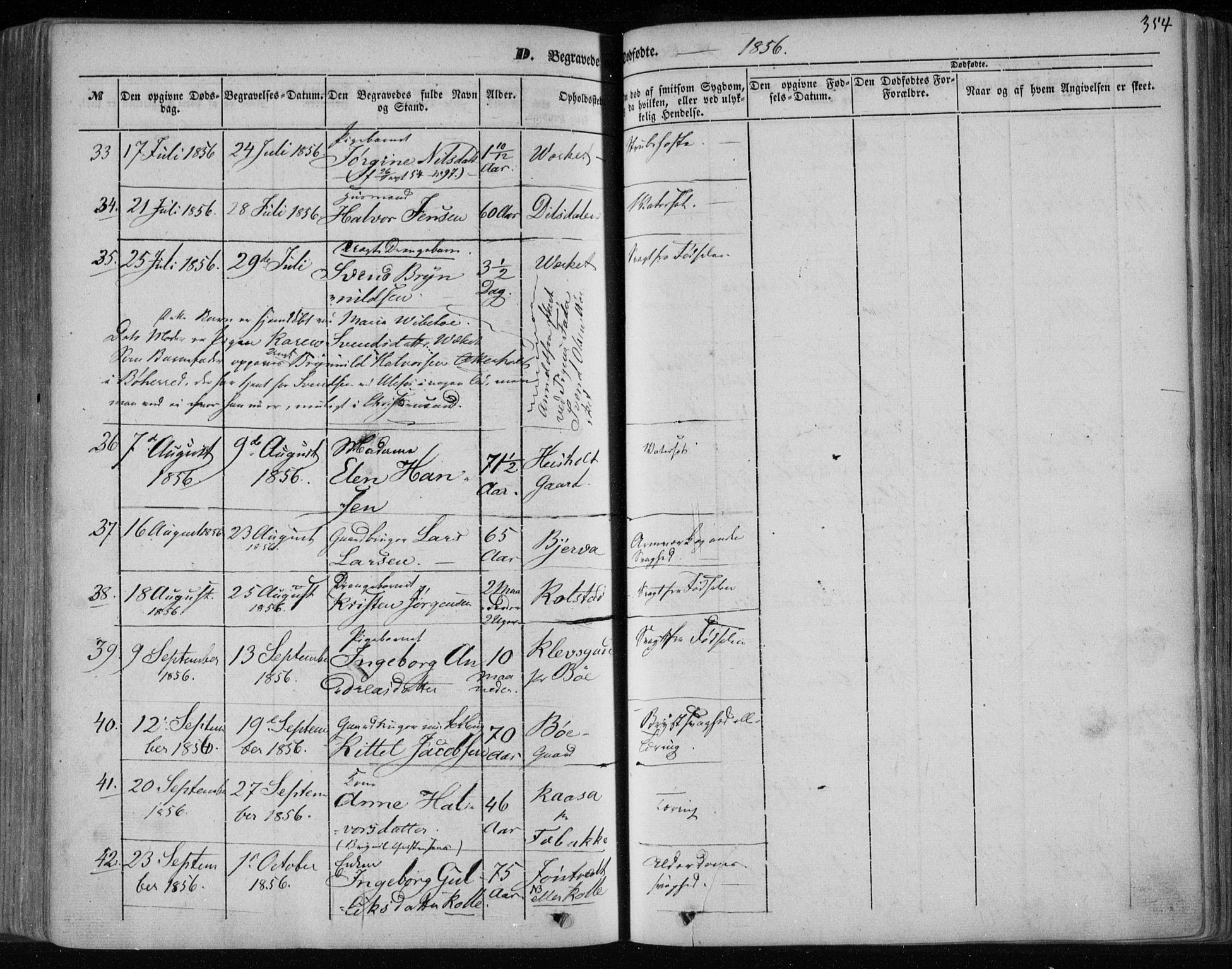 Holla kirkebøker, AV/SAKO-A-272/F/Fa/L0005: Parish register (official) no. 5, 1849-1860, p. 354