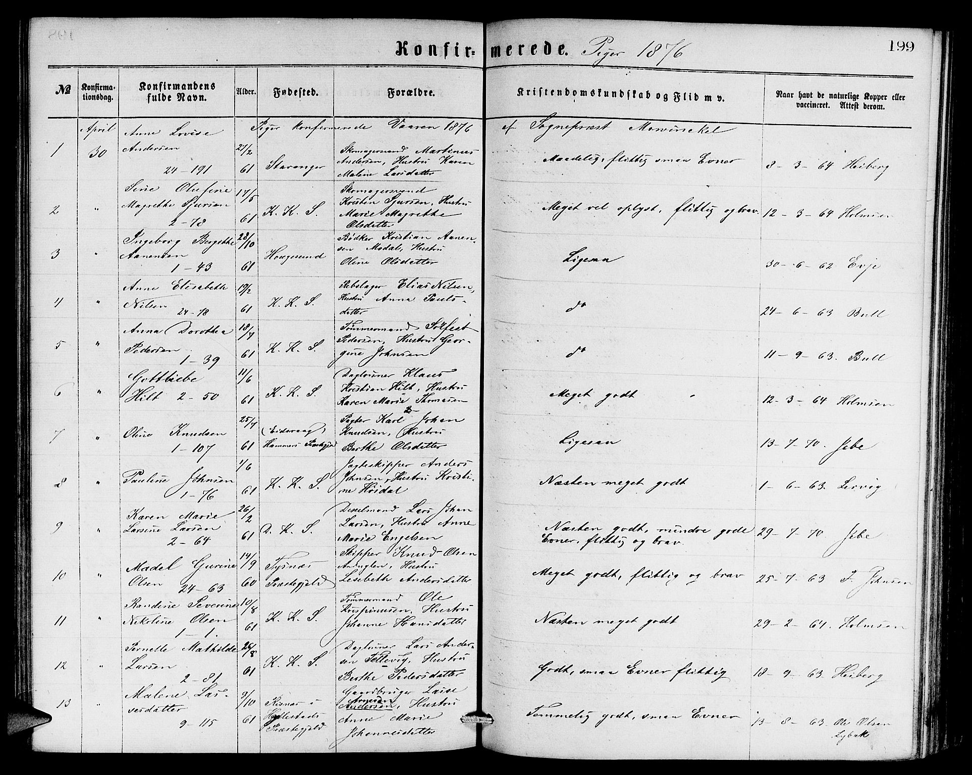 Sandviken Sokneprestembete, SAB/A-77601/H/Hb: Parish register (copy) no. A 1, 1867-1879, p. 199