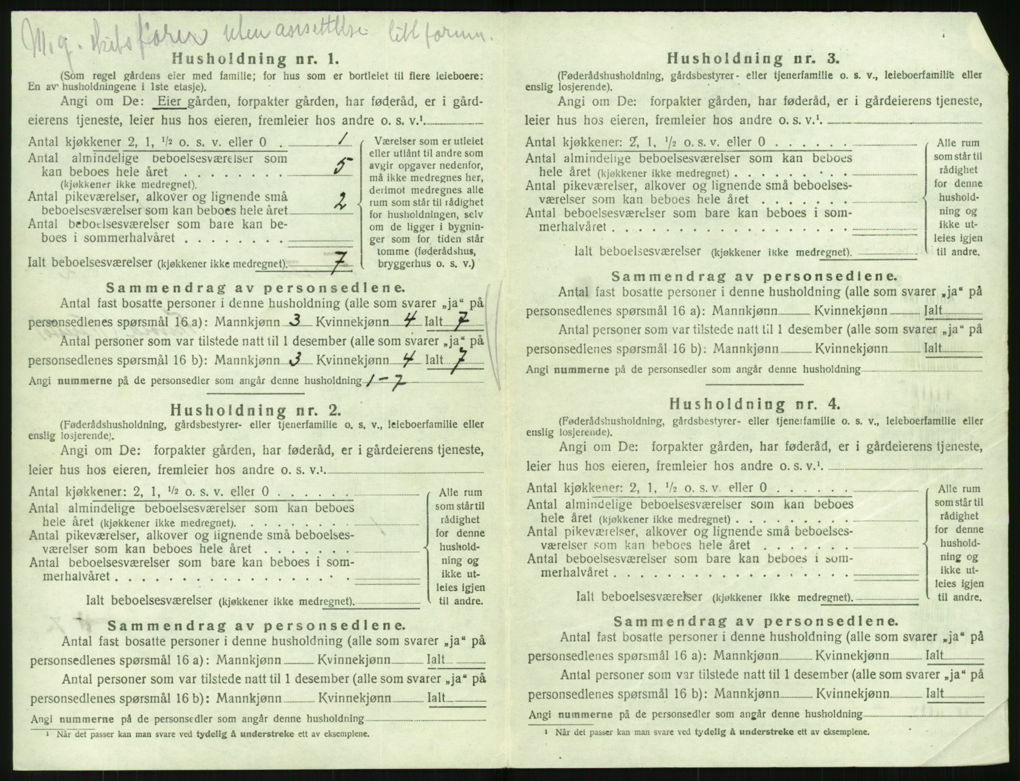 SAK, 1920 census for Flosta, 1920, p. 111