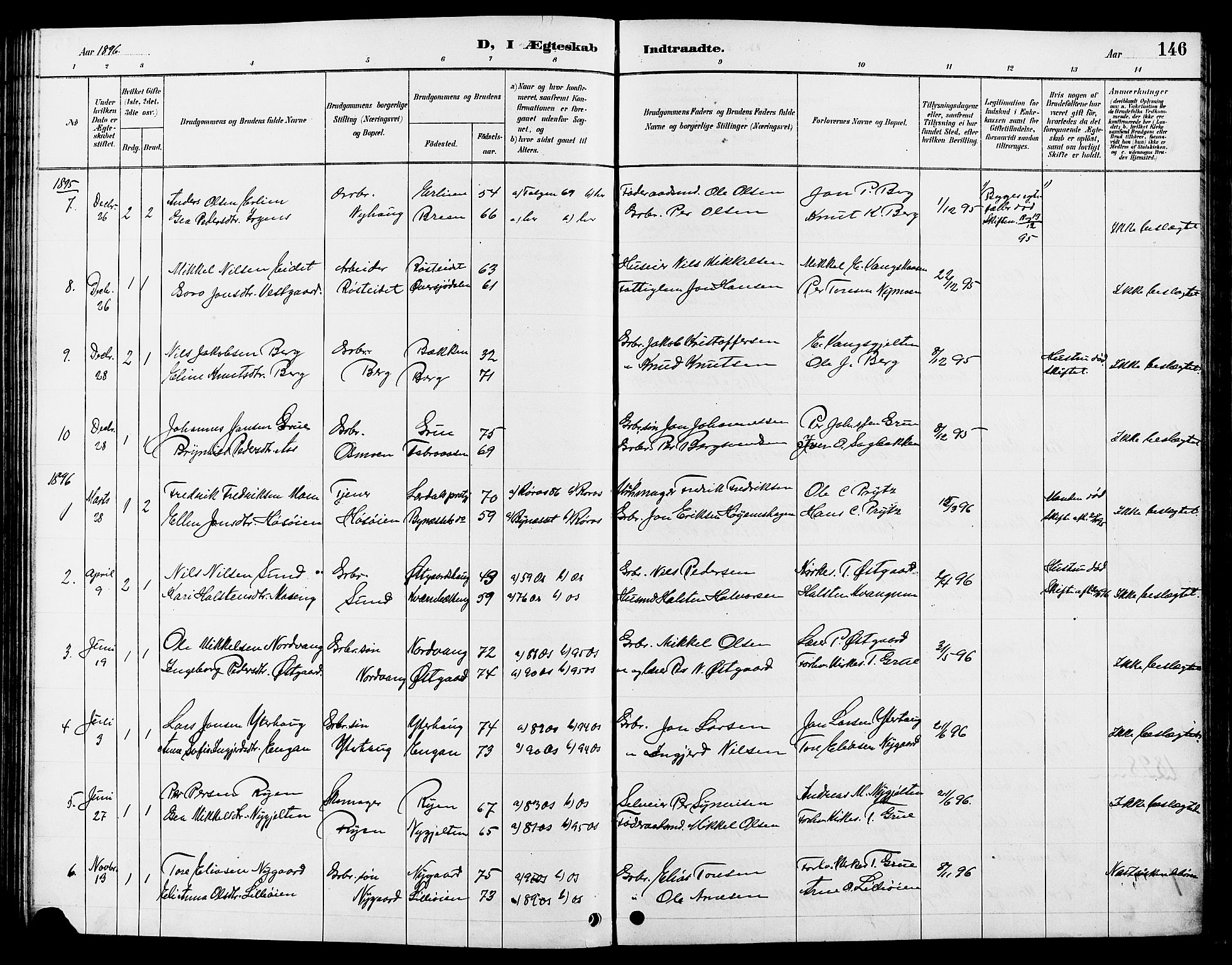 Tolga prestekontor, AV/SAH-PREST-062/L/L0008: Parish register (copy) no. 8, 1887-1912, p. 146