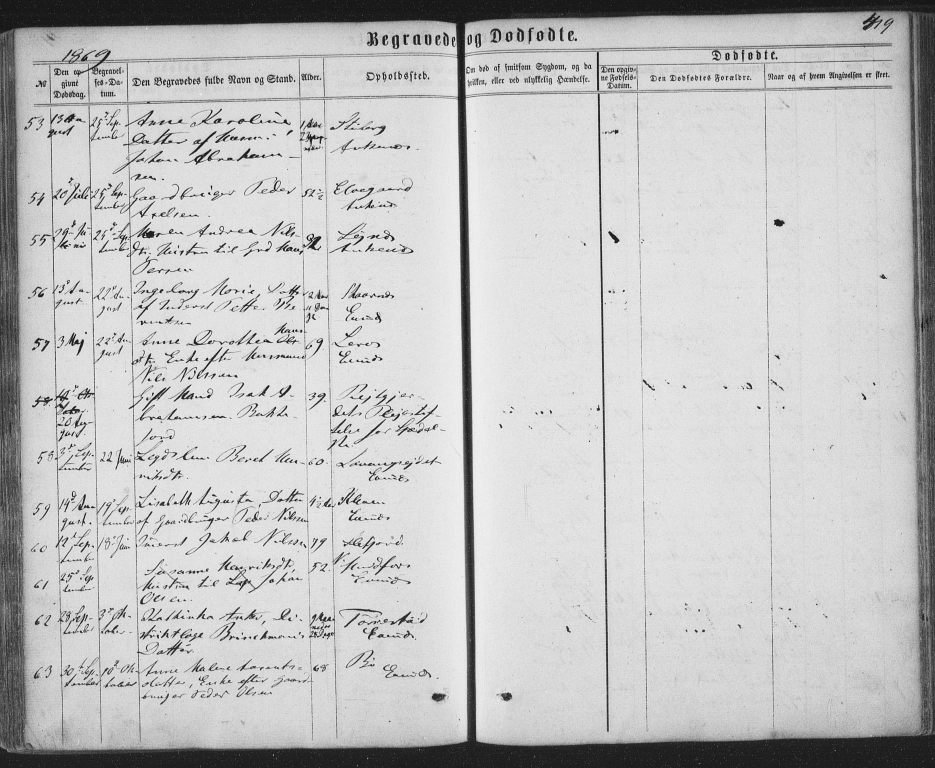 Ministerialprotokoller, klokkerbøker og fødselsregistre - Nordland, AV/SAT-A-1459/863/L0896: Parish register (official) no. 863A08, 1861-1871, p. 419