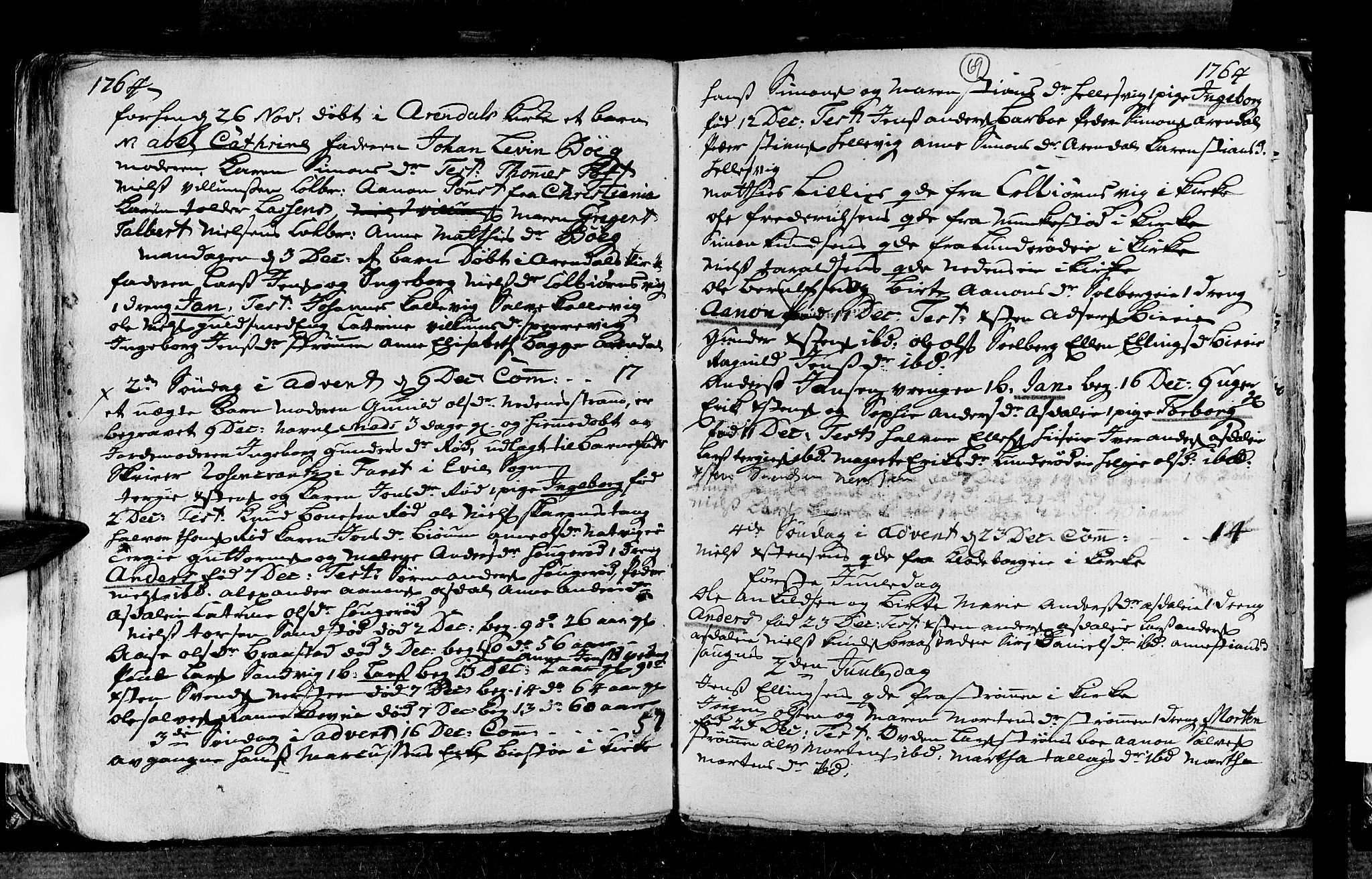 Øyestad sokneprestkontor, AV/SAK-1111-0049/F/Fa/L0006: Parish register (official) no. A 6, 1758-1776, p. 69