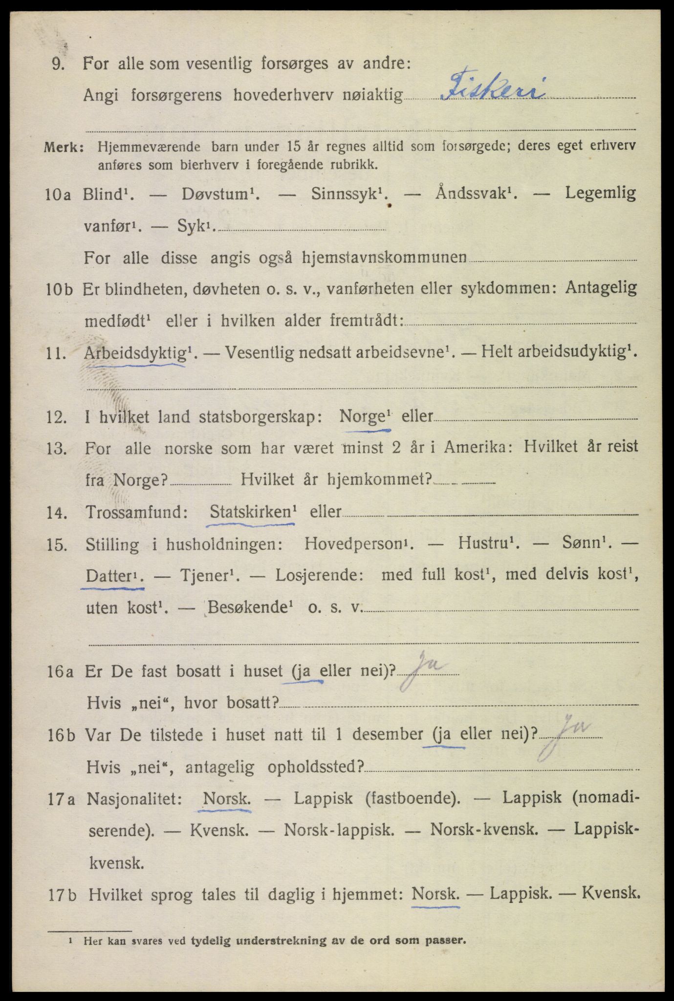 SAT, 1920 census for Bodin, 1920, p. 1923