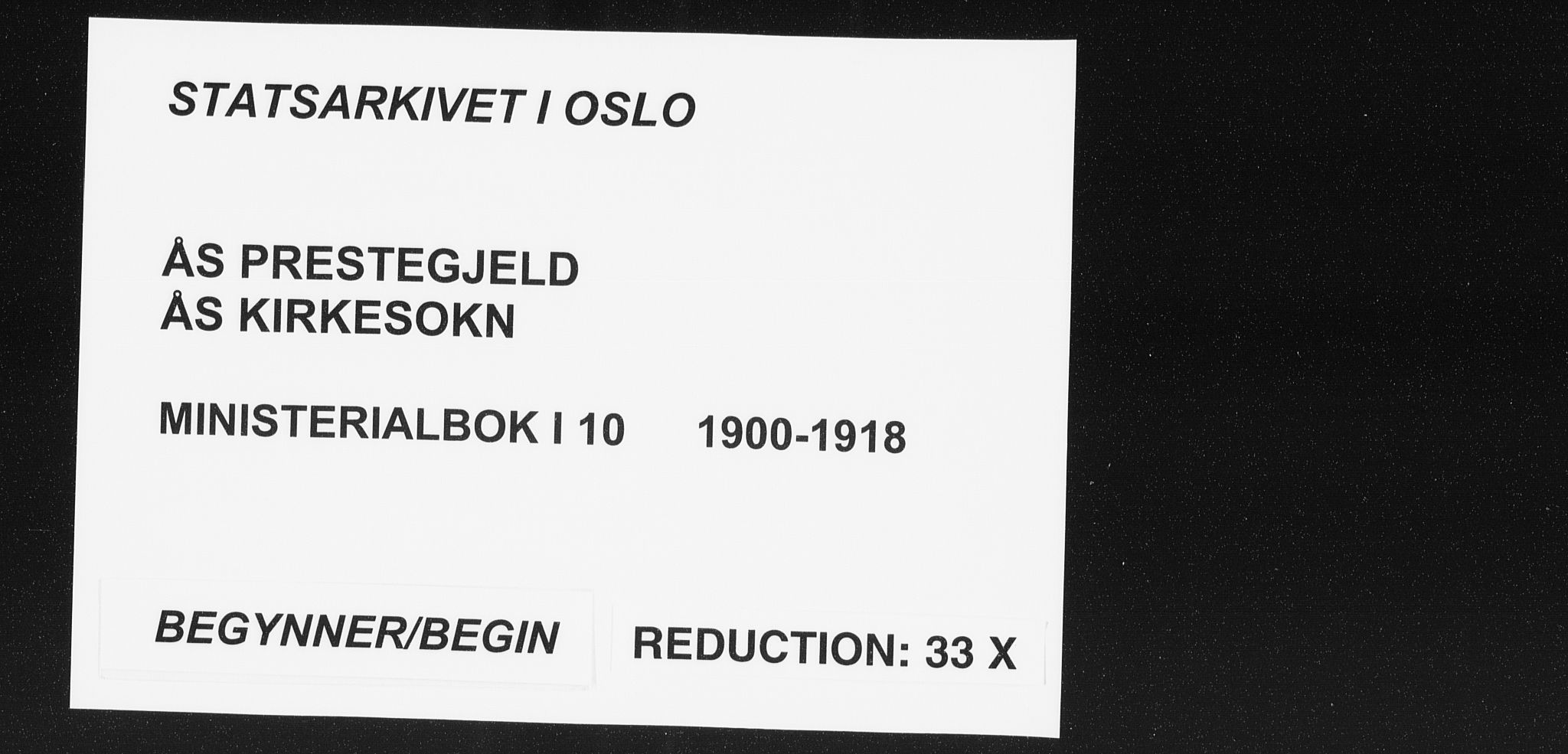 Ås prestekontor Kirkebøker, AV/SAO-A-10894/F/Fa/L0010: Parish register (official) no. I 10, 1900-1918