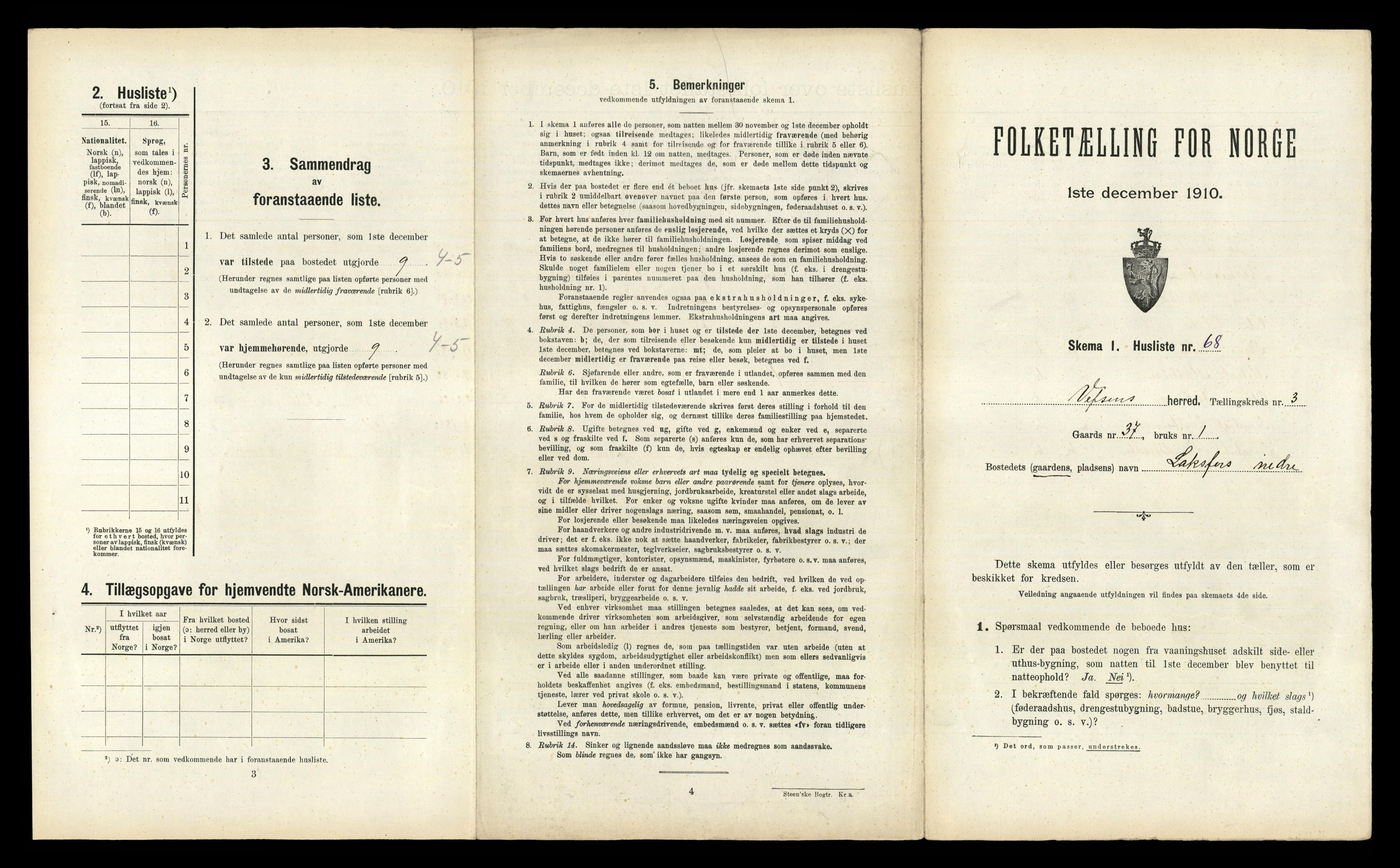 RA, 1910 census for Vefsn, 1910, p. 362