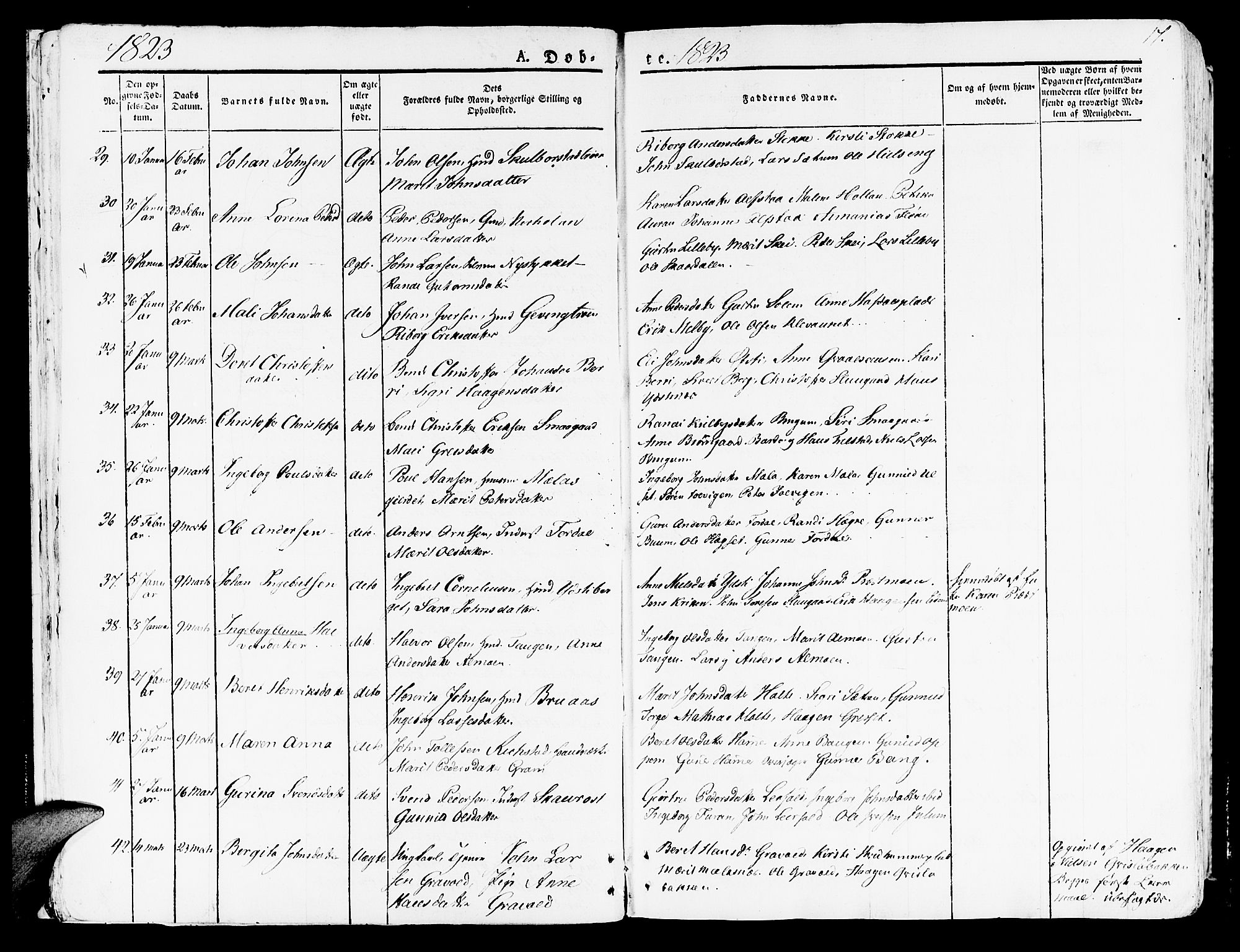 Ministerialprotokoller, klokkerbøker og fødselsregistre - Nord-Trøndelag, AV/SAT-A-1458/709/L0070: Parish register (official) no. 709A10, 1820-1832, p. 17